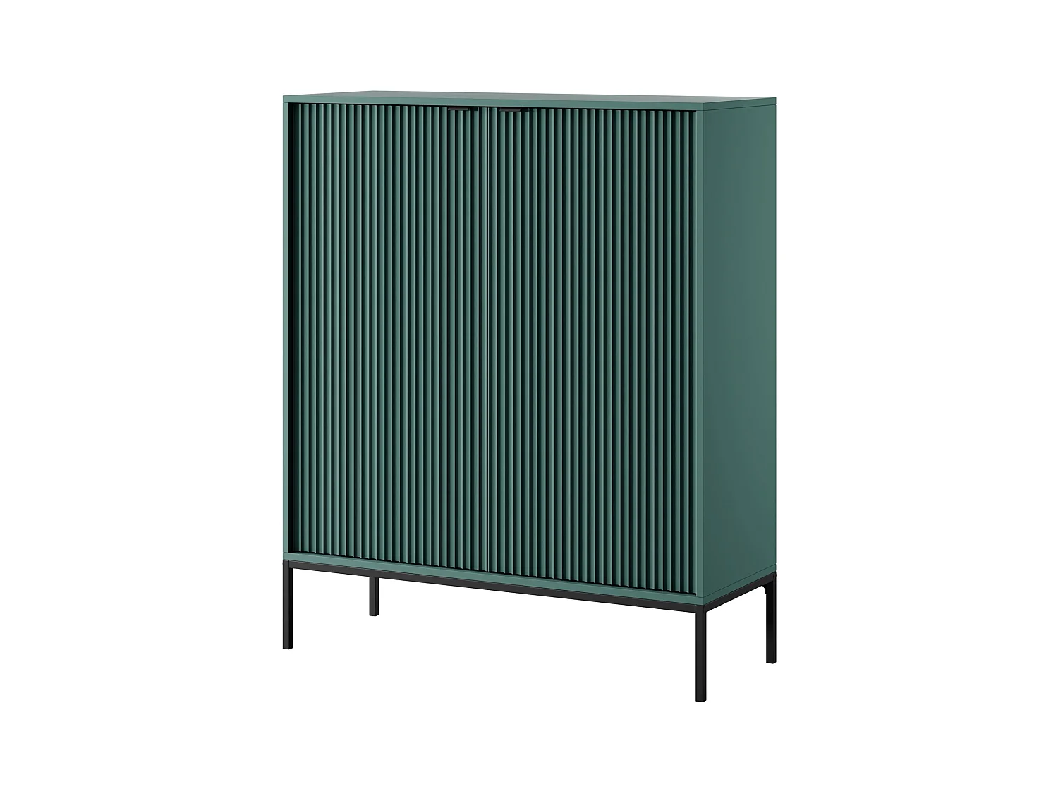 Highboard 2-türig - Grün mit schwarzem Gestell - 104 cm -VELLORE