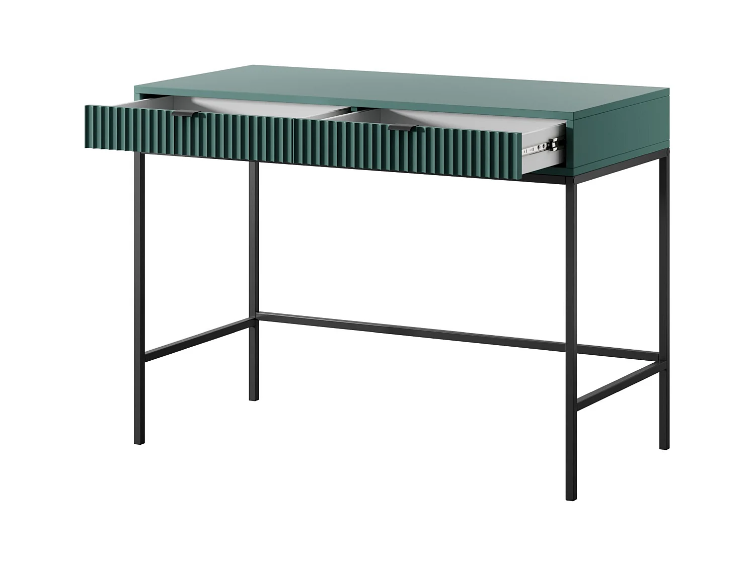 Schminktisch mit Schublade - grün mit schwarzem Gestell - 104 cm - VELLORE