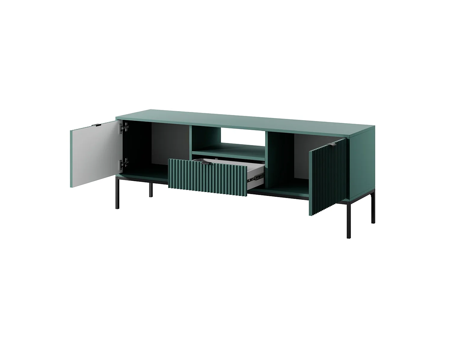 Meuble TV avec tiroir – 154 cm – vert – VELLORE