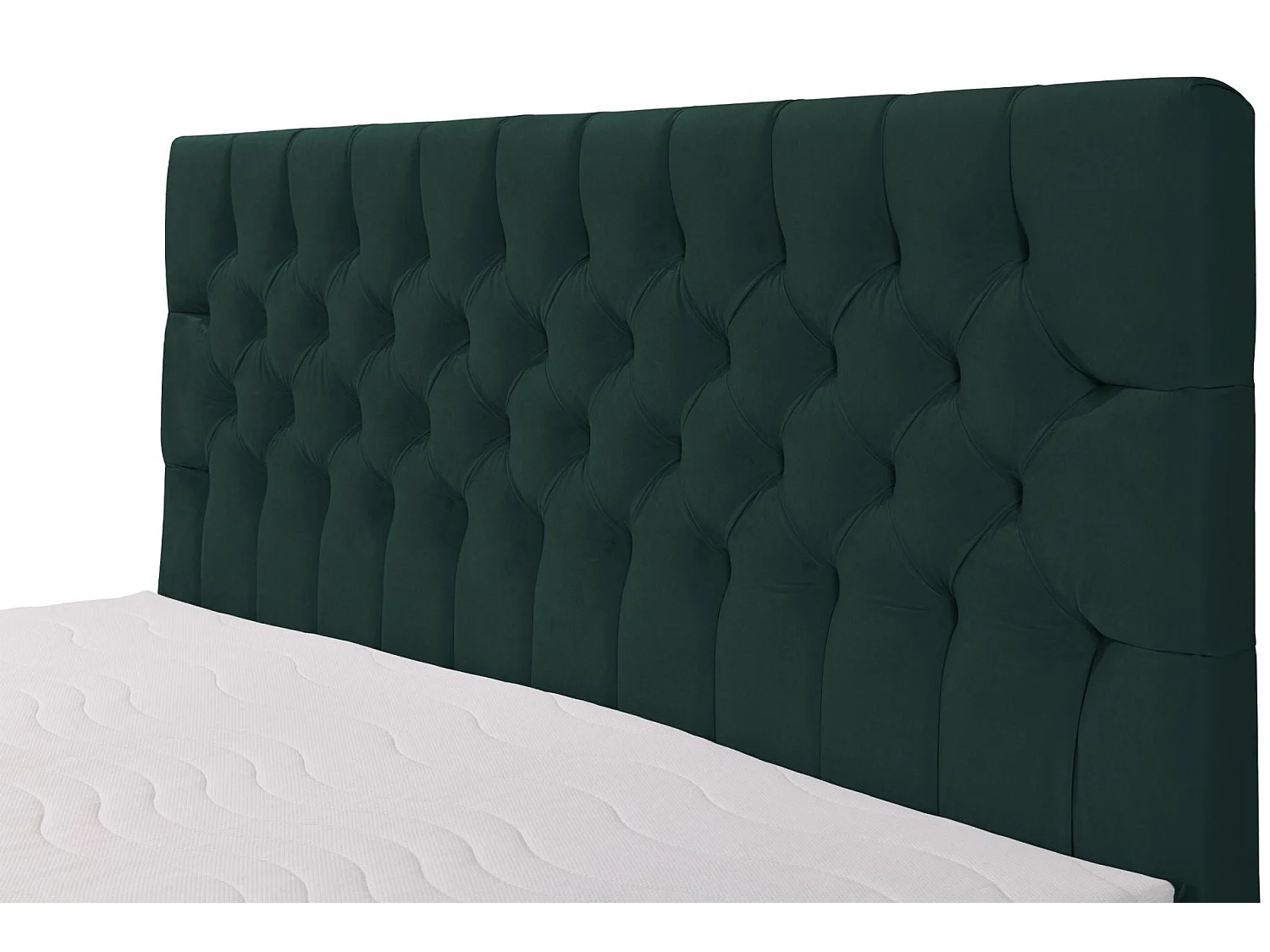 Lit boxspring 160×200 – avec matelas et surmatelas – velours – vert bouteille – DAISSY