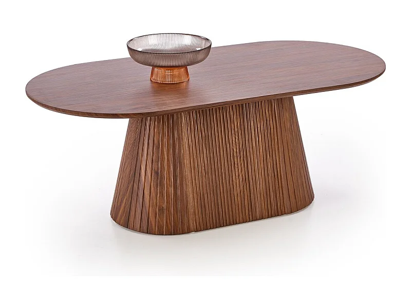 Table basse Gisela/placage MDF/ovale/marron