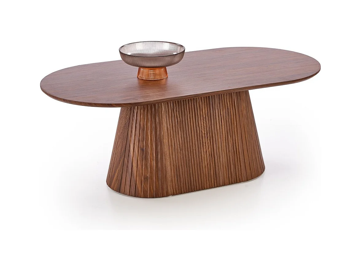 Couchtisch Gisela/MDF-Furnier/Oval/Braun