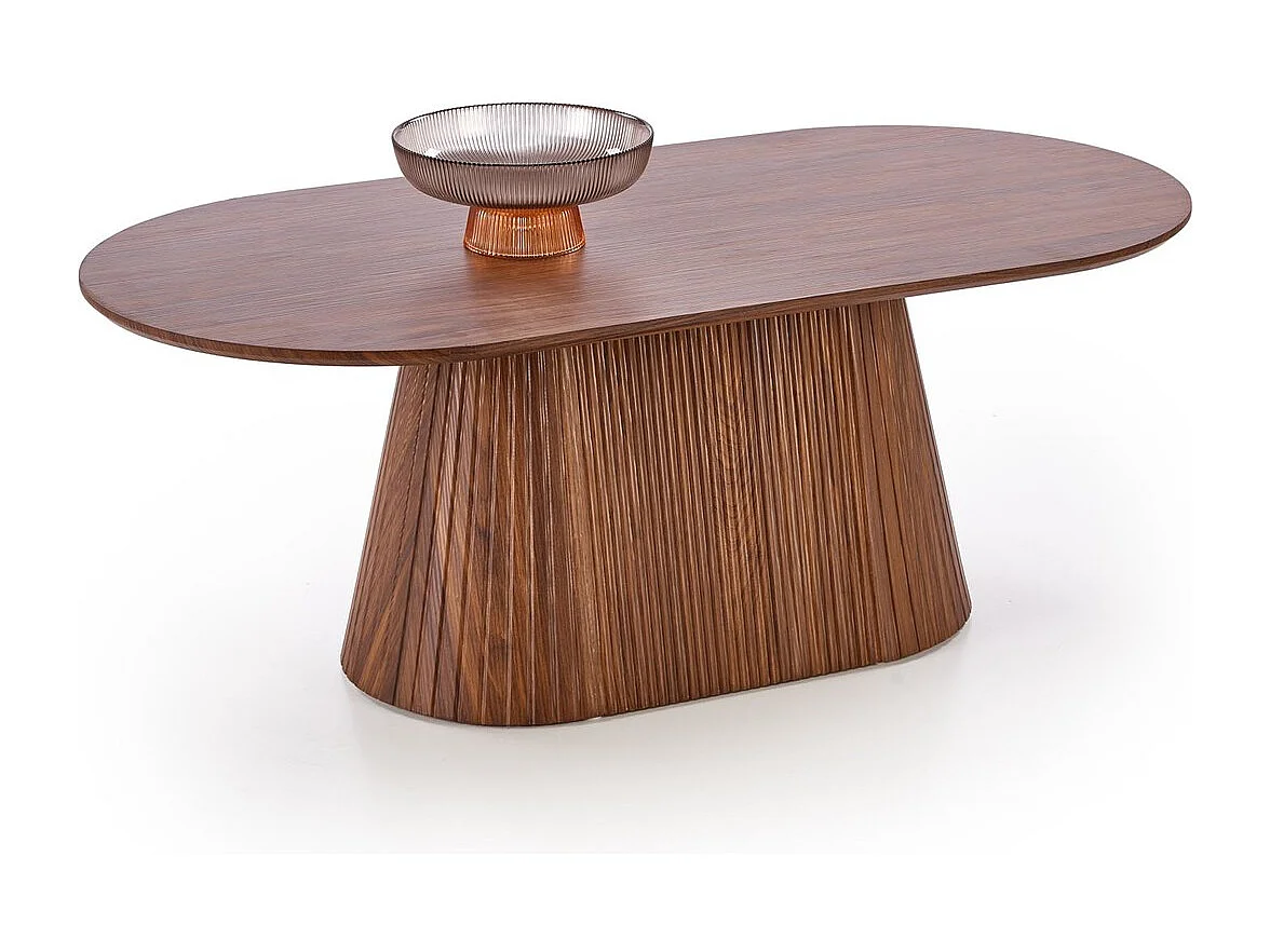 Couchtisch Gisela/MDF-Furnier/Oval/Braun