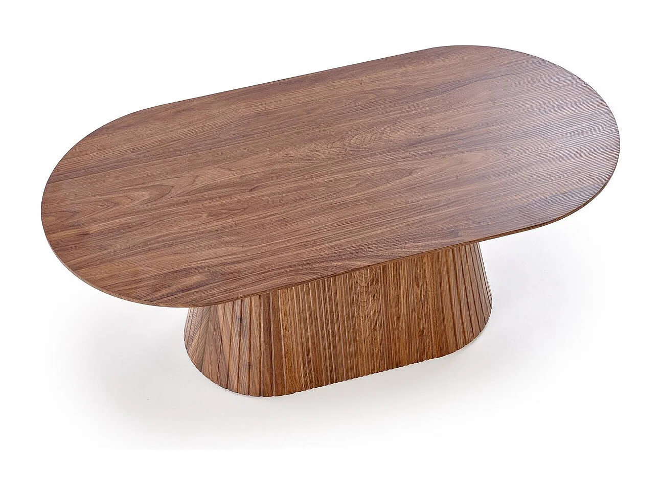 Couchtisch Gisela/MDF-Furnier/Oval/Braun