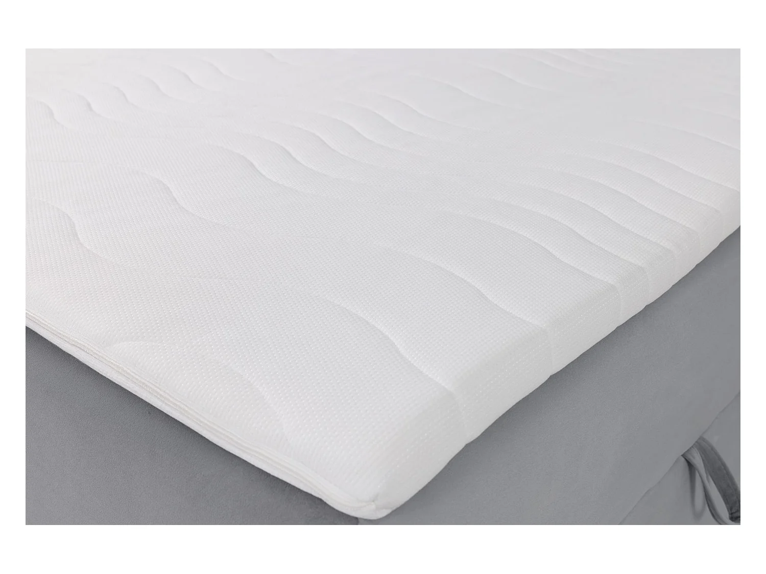 Lit boxspring 180×200 – avec matelas et surmatelas – velours – gris – DAISSY