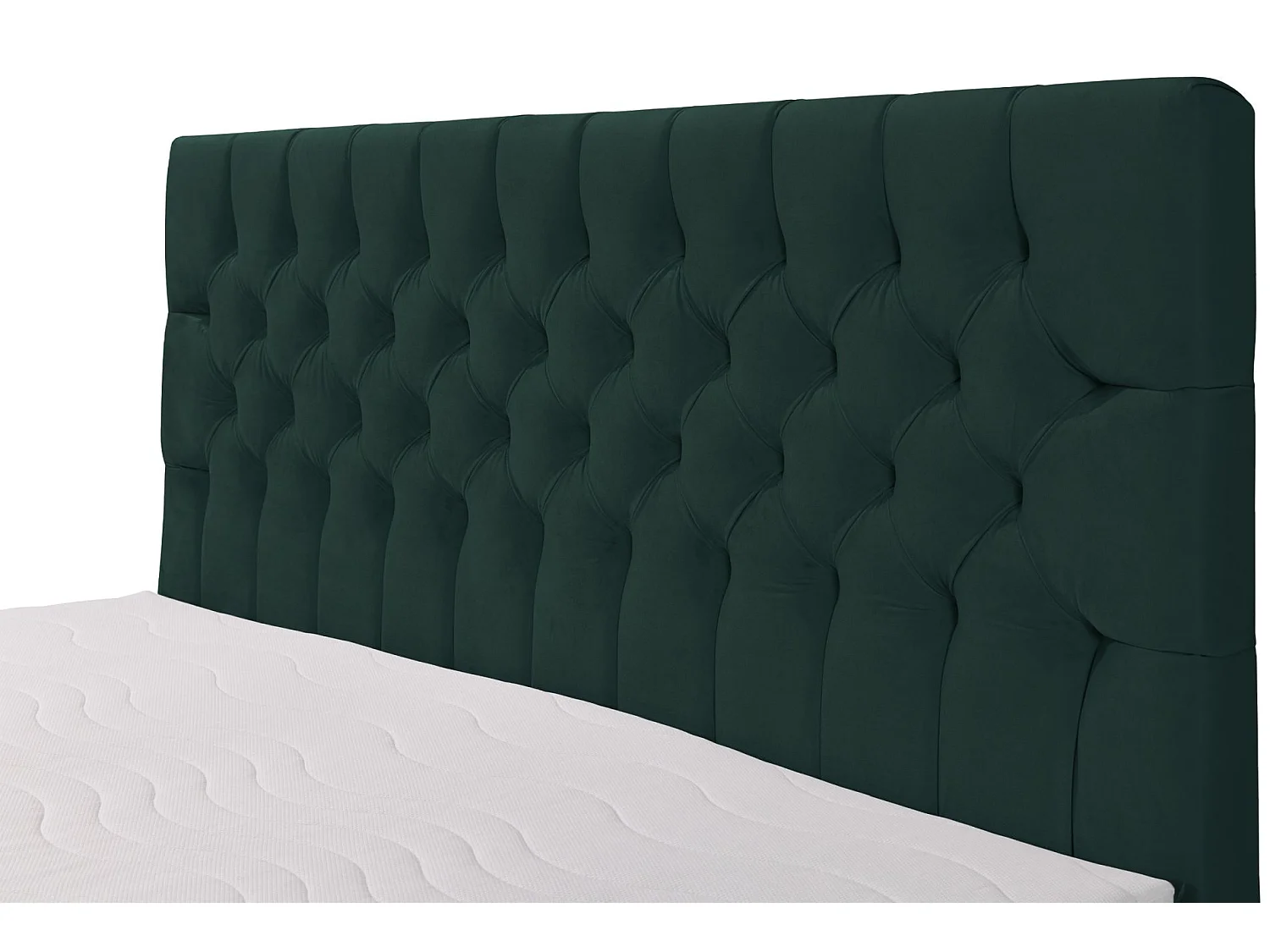 Lit boxspring 140×200 – avec matelas et surmatelas – velours – vert bouteille – DAISSY