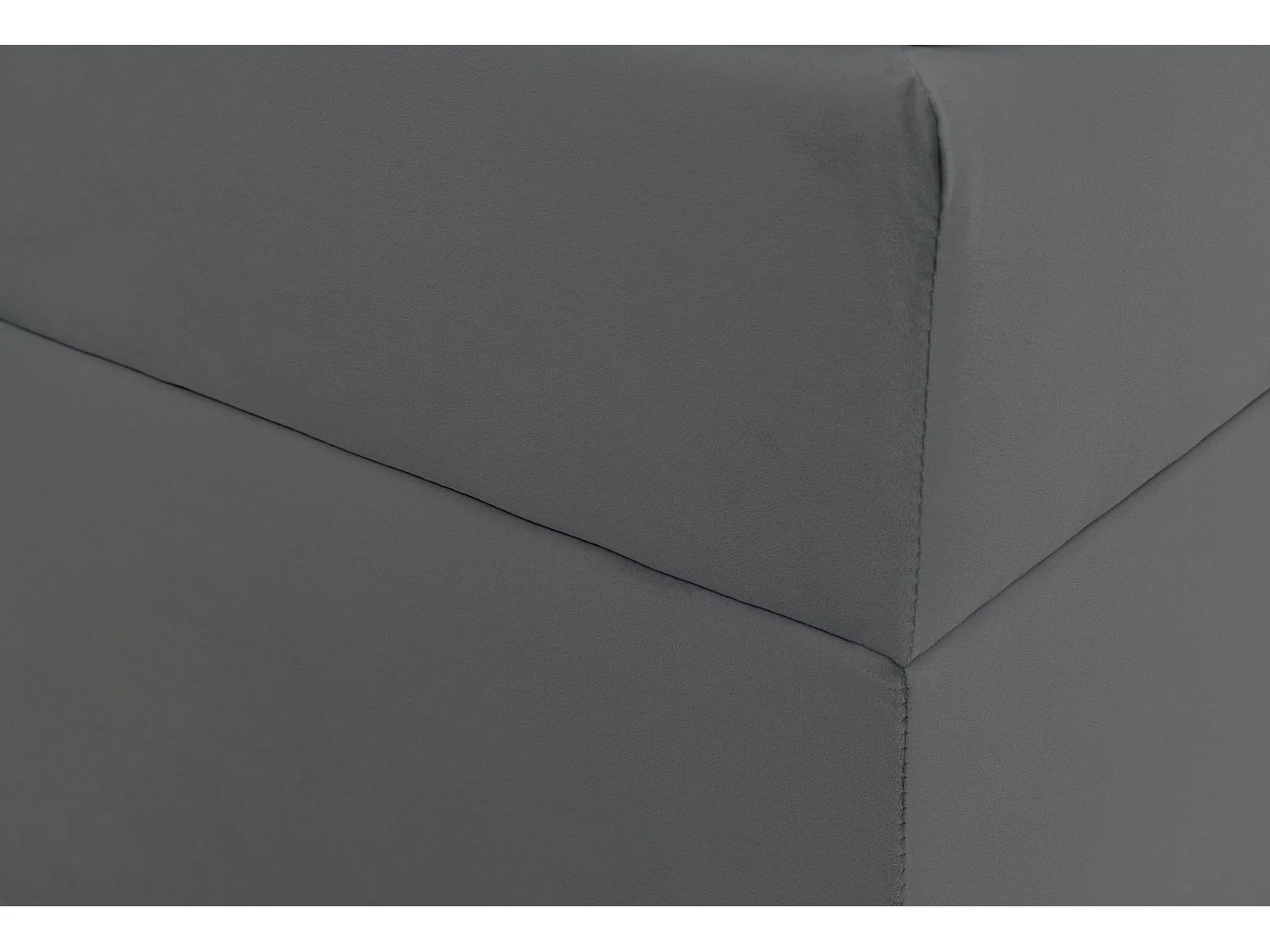 Lit boxspring 160×200 – avec matelas et surmatelas – velours – gris – DAISSY