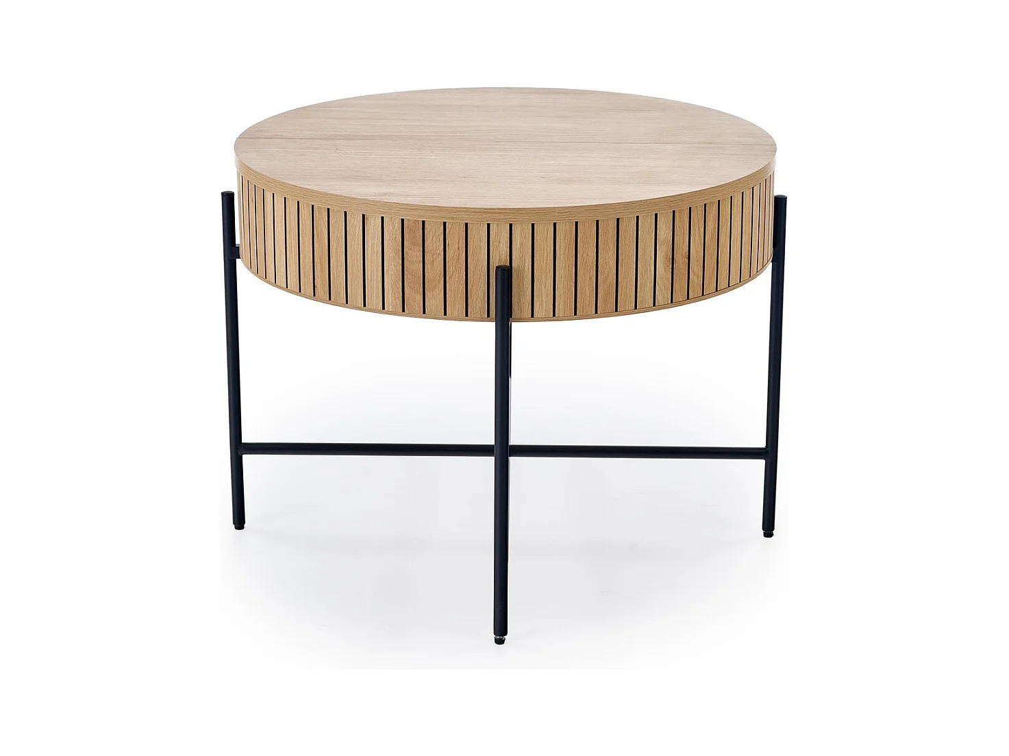 Table basse Dante/lot de 2/ronde/compartiment de rangement/marron et noir