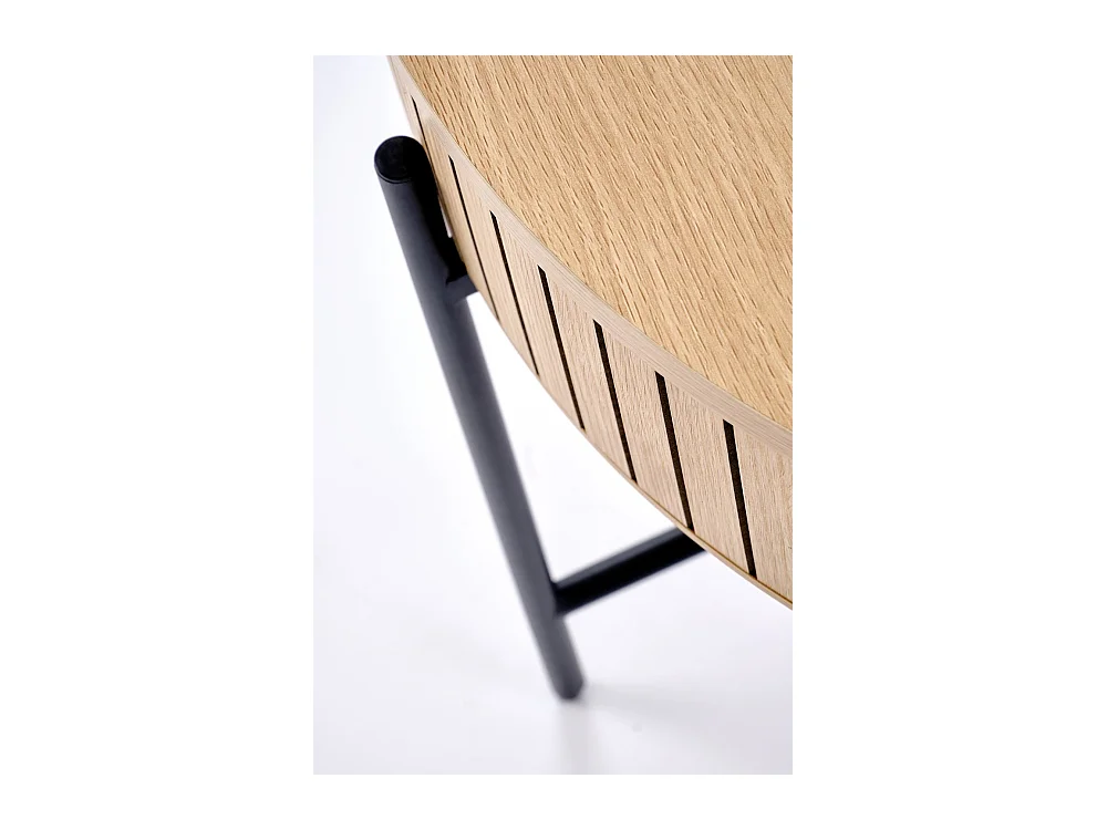 Table basse Dante/lot de 2/ronde/compartiment de rangement/marron et noir