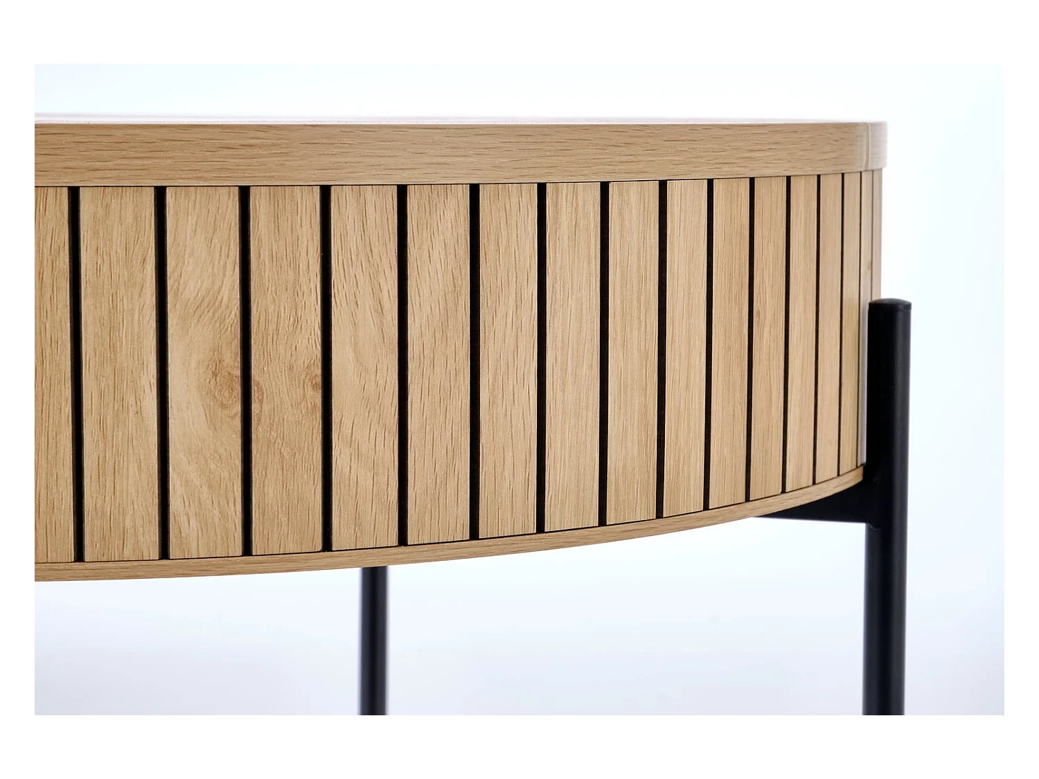 Table basse Dante/lot de 2/ronde/compartiment de rangement/marron et noir