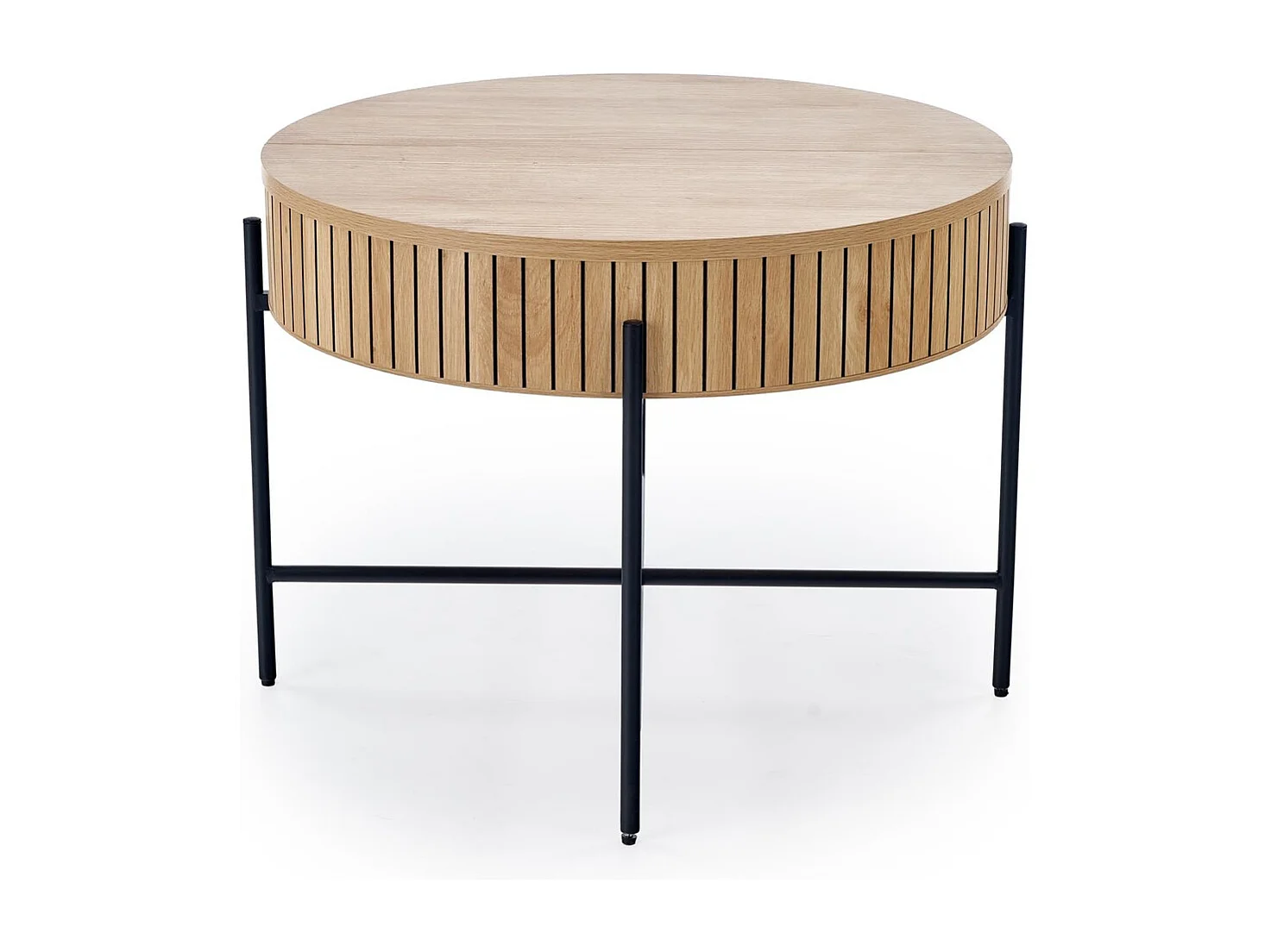 Table basse Dante/lot de 2/ronde/compartiment de rangement/marron et noir