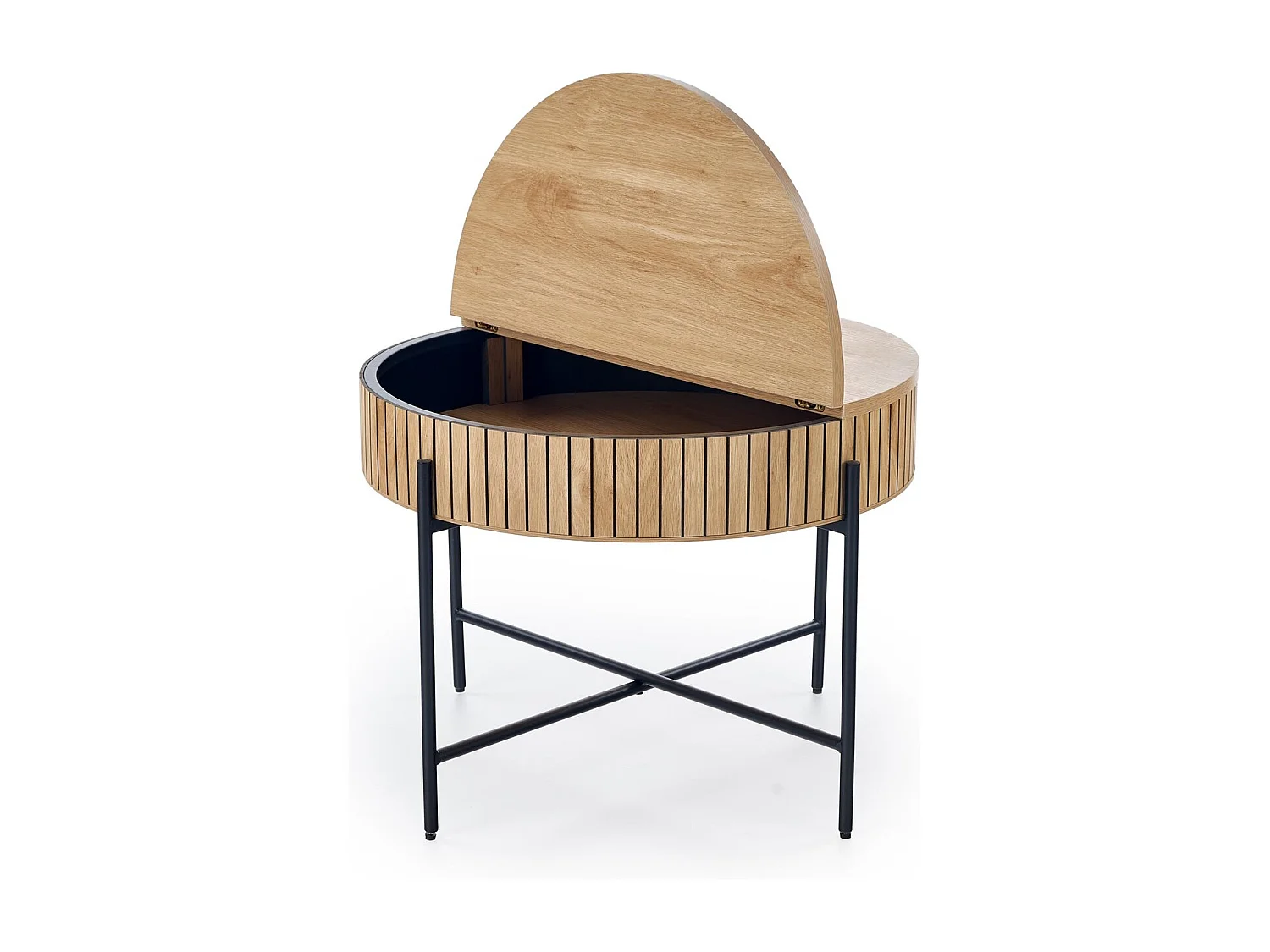 Table basse Dante/lot de 2/ronde/compartiment de rangement/marron et noir