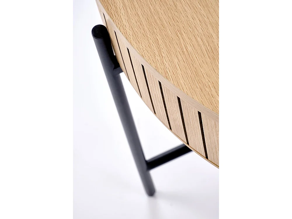 Table basse Dante/lot de 2/ronde/compartiment de rangement/marron et noir