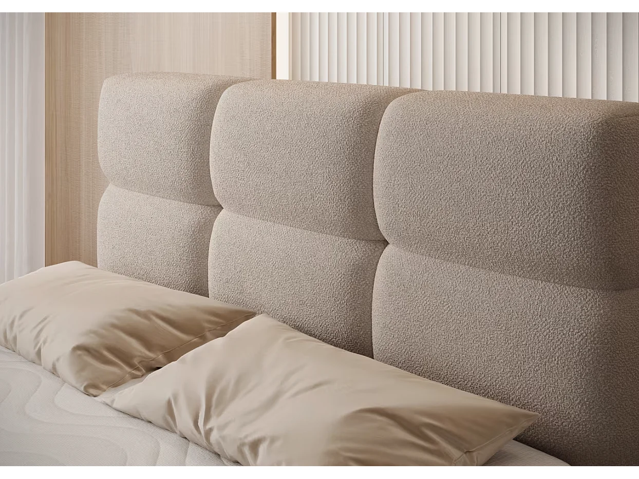 Box spring Lit/Tissu/Beige