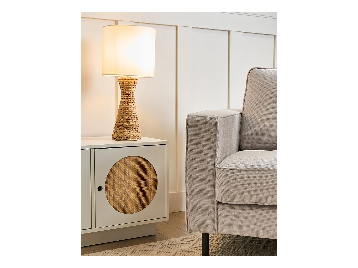 Lampe à poser ATRAI Fibre de jacinthe d'eau Naturel