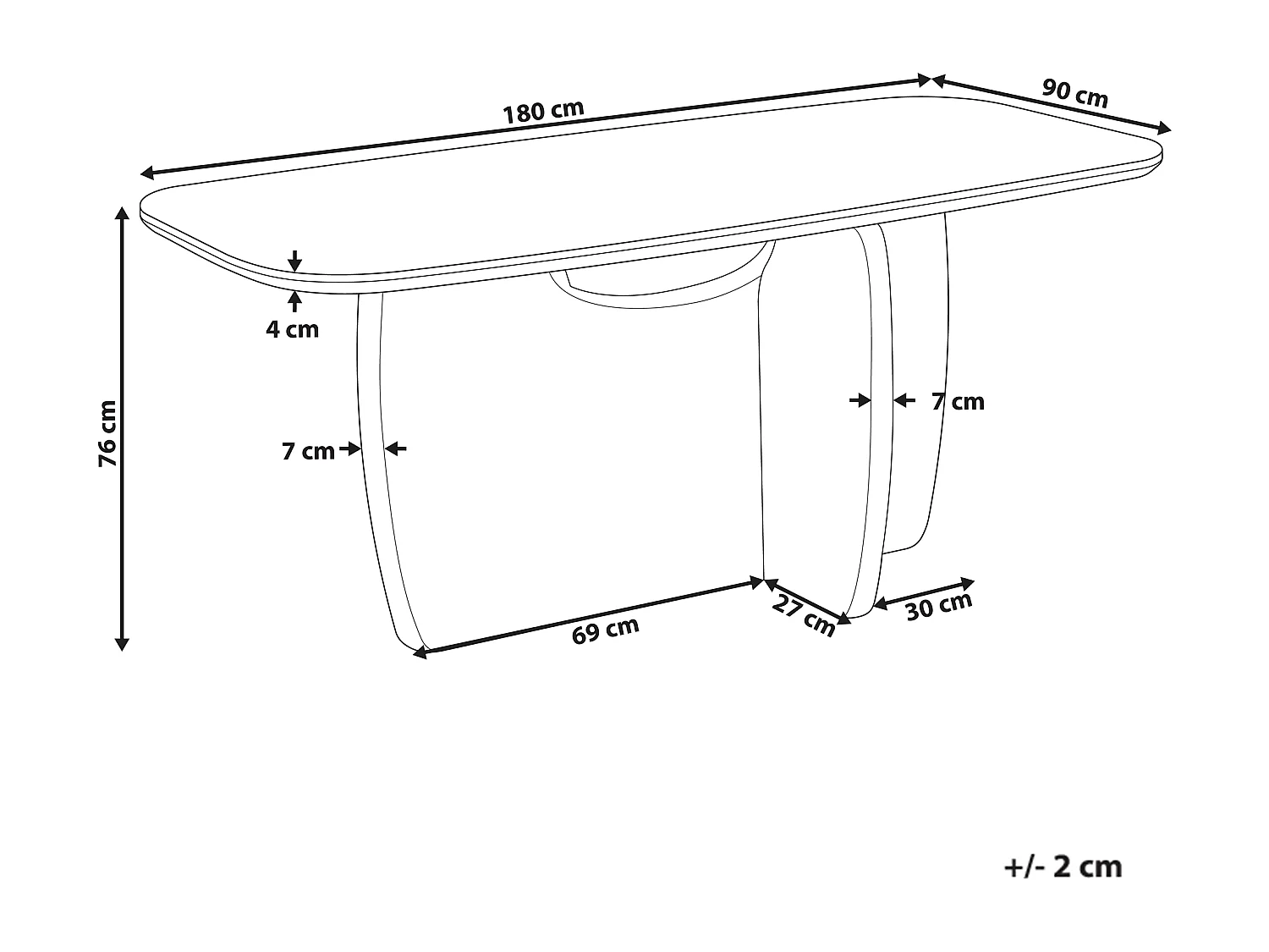 Table de repas TRAVERS Effet travertin 180 cm 90 cm