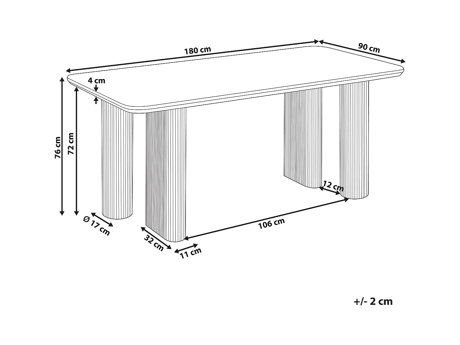 Table de repas BARROY Effet travertin 180 cm 90 cm