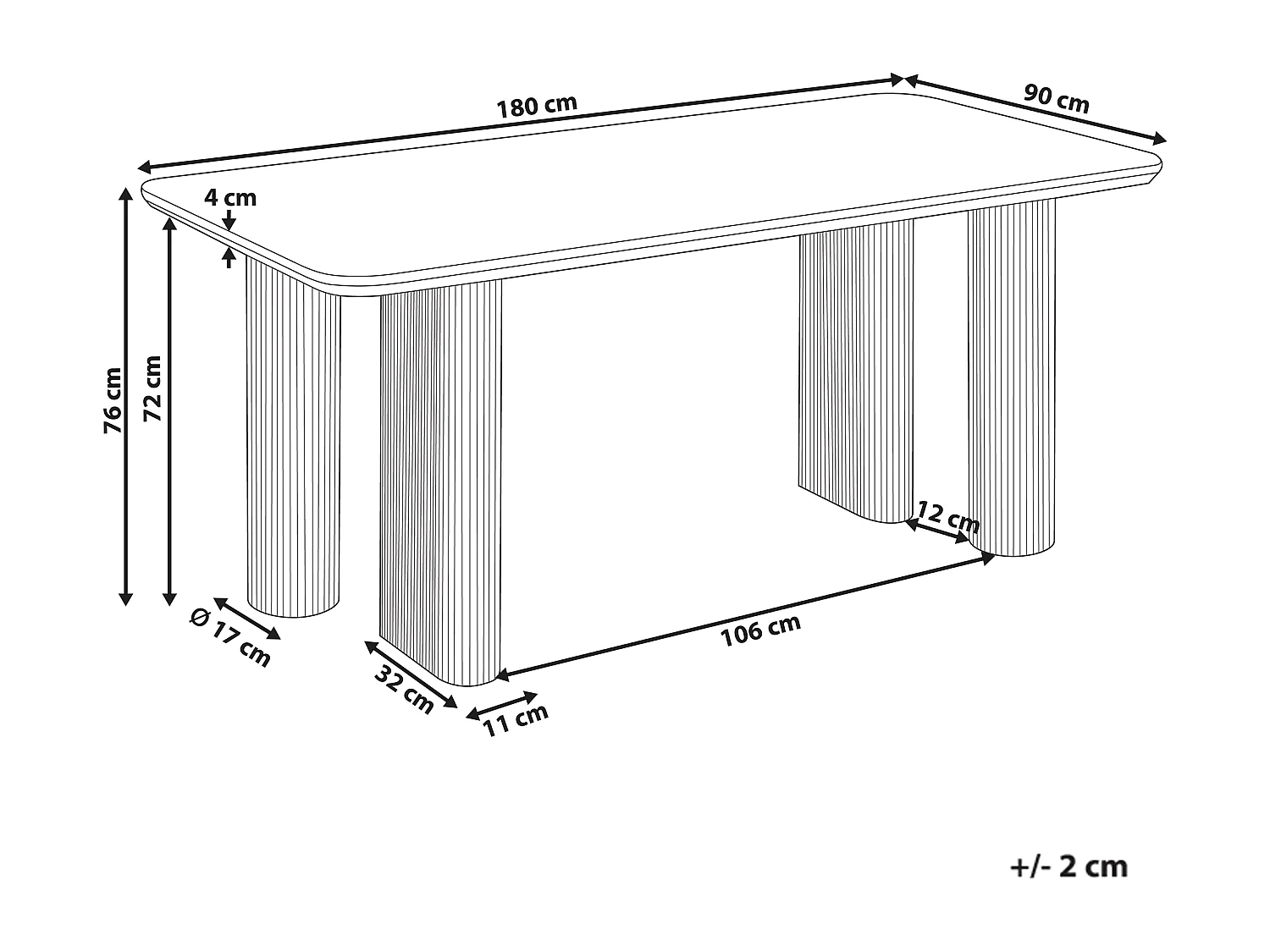 Table de repas BARROY Effet travertin 180 cm 90 cm