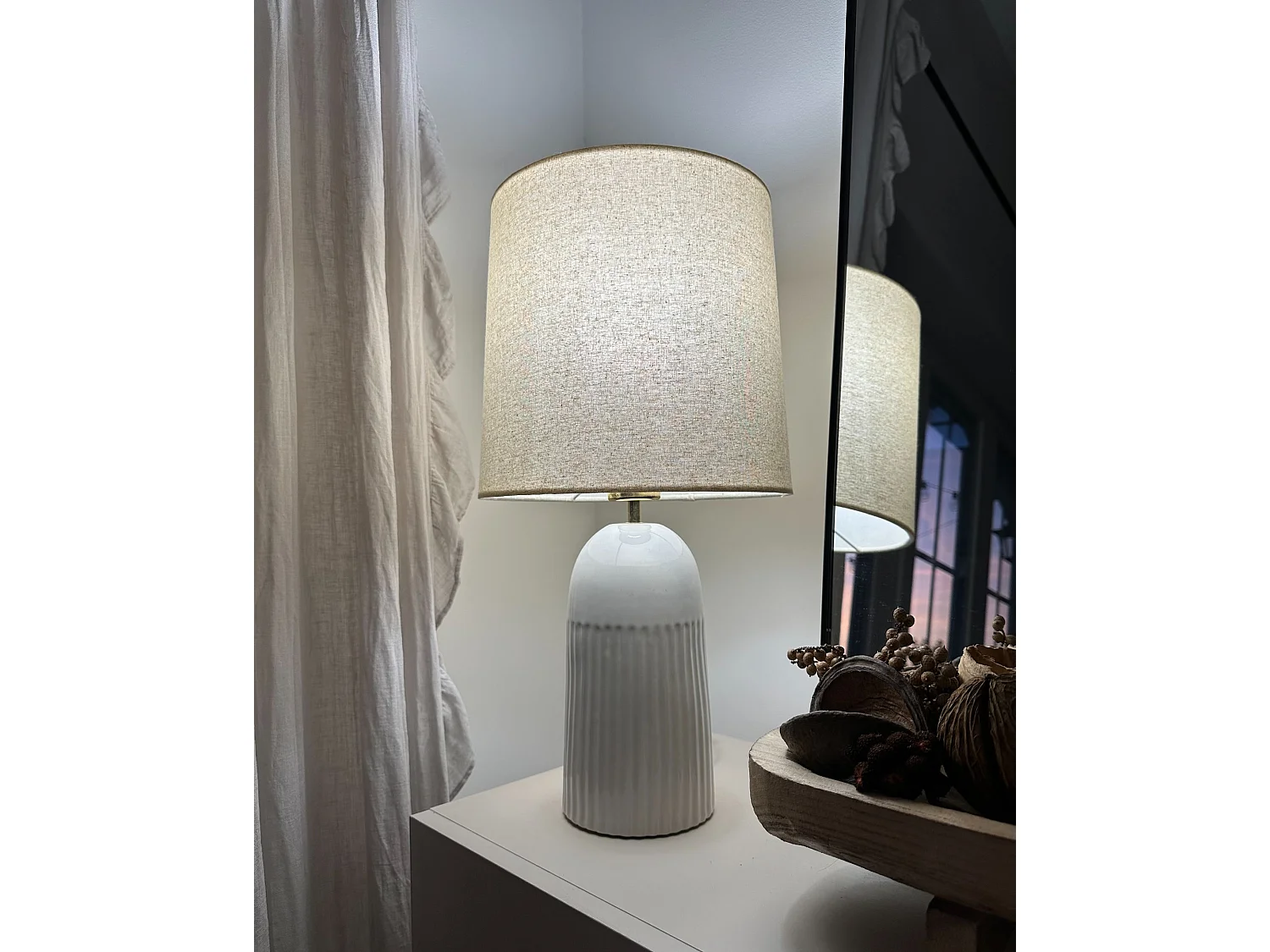 Lampe à poser SALIENTE Céramique Blanc cassé