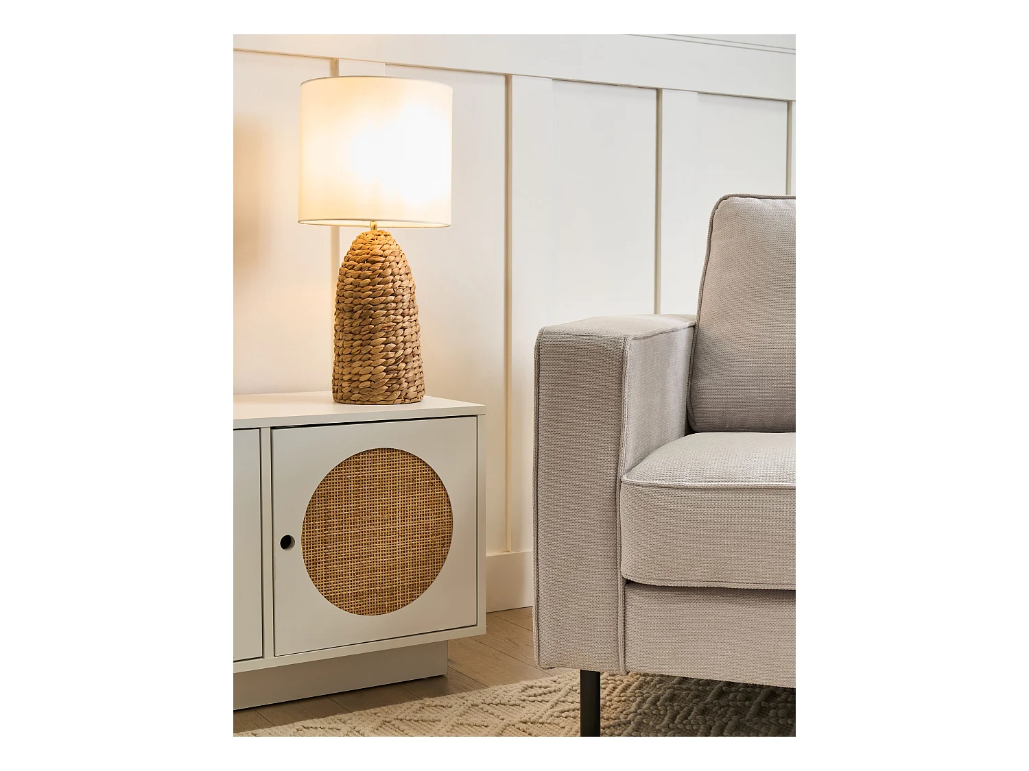 Lampe à poser MAHAWELI Fibre de jacinthe d'eau Naturel