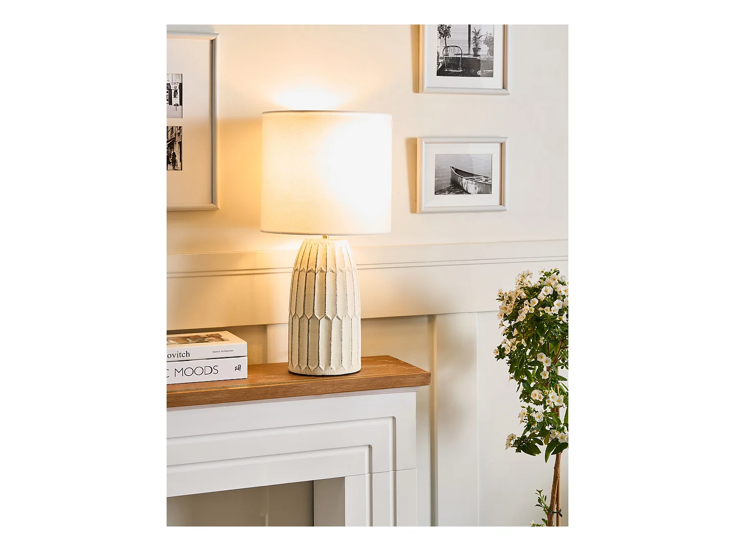 Lampe à poser BELIHUL Céramique Blanc cassé