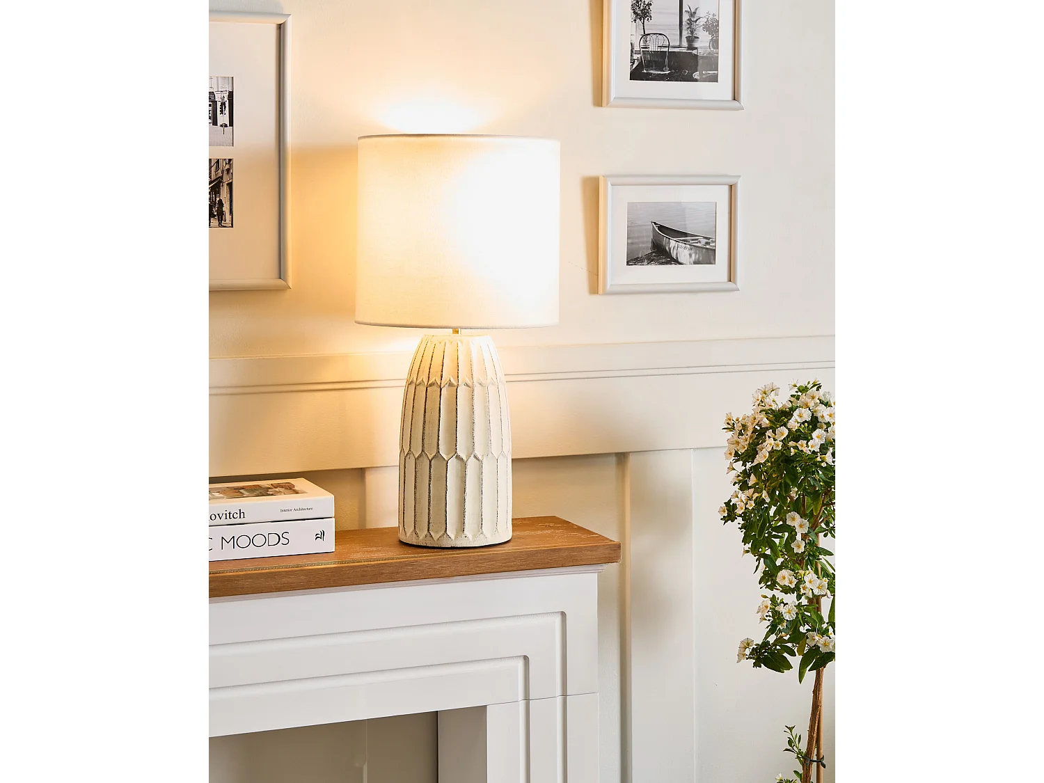 Lampe à poser BELIHUL Céramique Blanc cassé