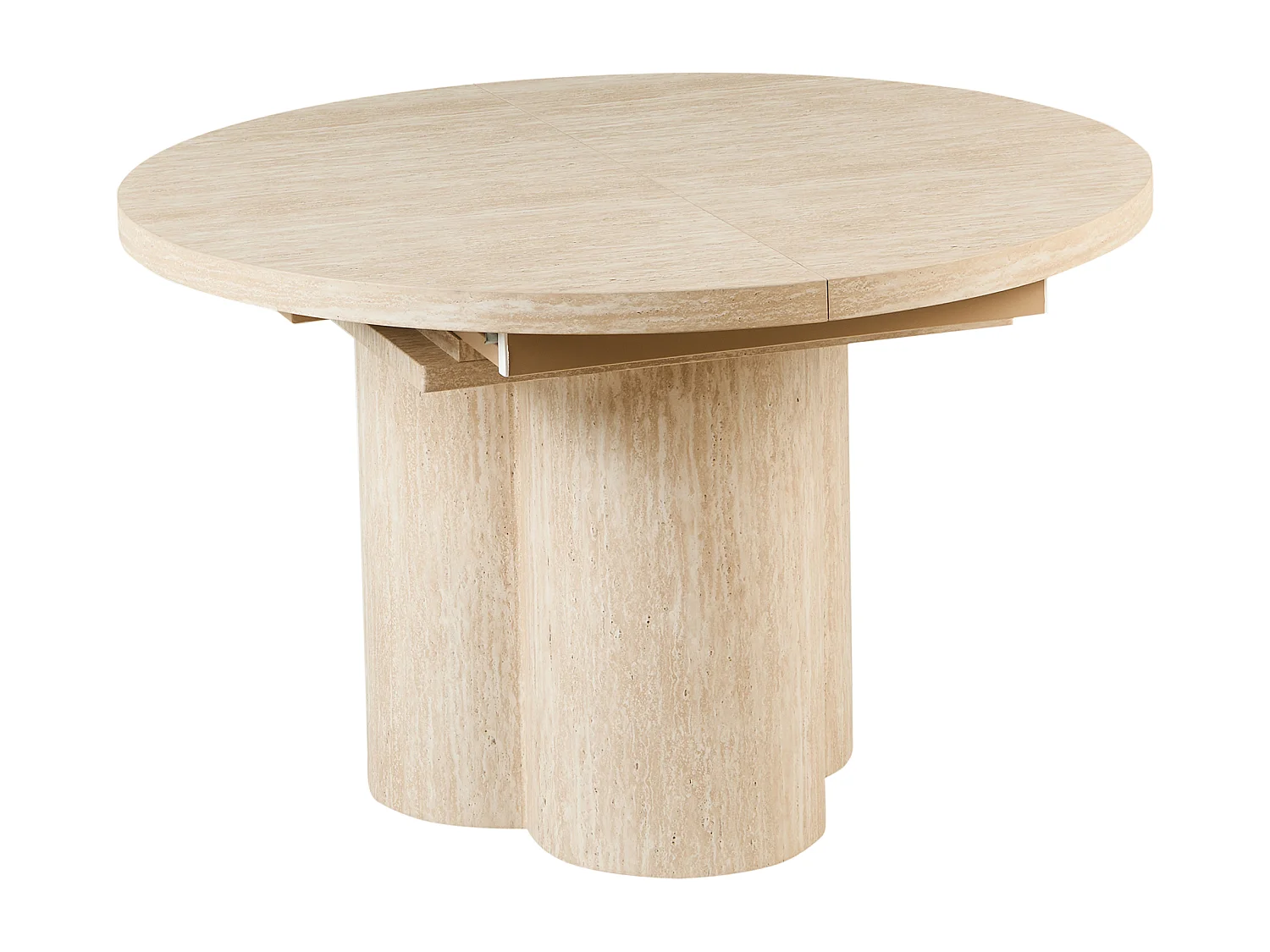 Table de salle à manger extensible MORAINE Effet travertin 120 cm 120/160 cm