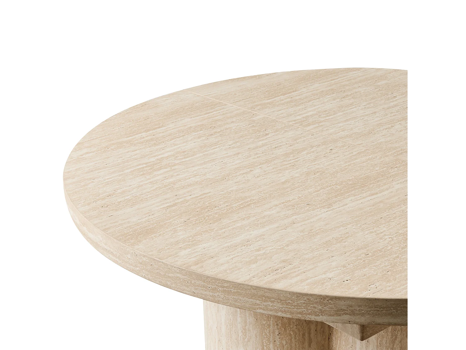 Table de salle à manger extensible MORAINE Effet travertin 120 cm 120/160 cm