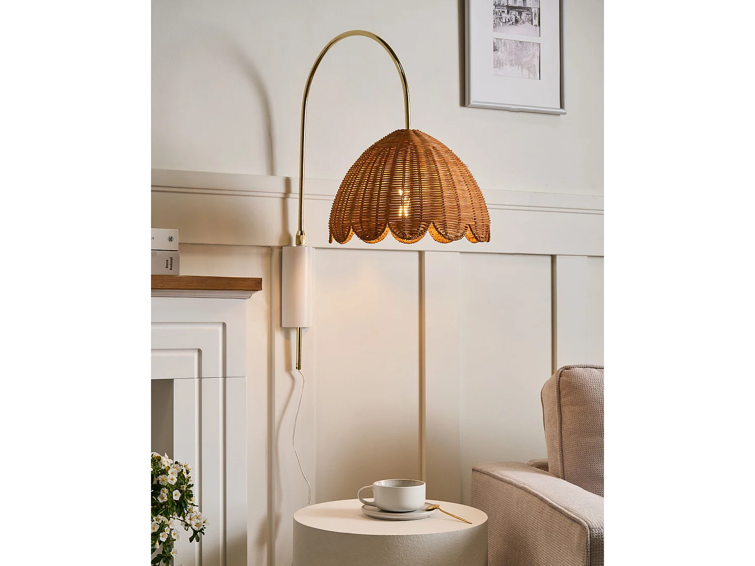 Lampe murale VALUKKAI Rotin Naturel