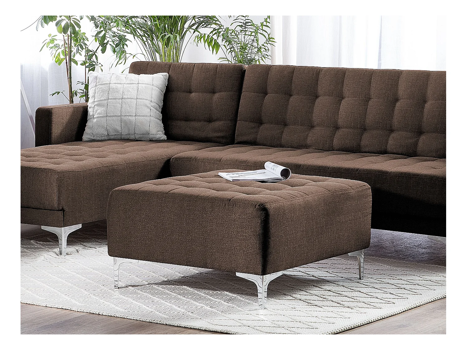 Ottoman ABERDEEN Tissu Marron foncé