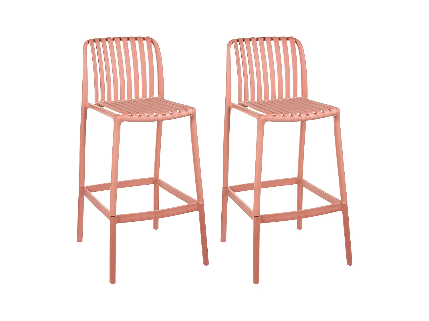 Lot de 2 chaises de bar ARICCIA 2 en 1 Matière synthétique Rouge clair