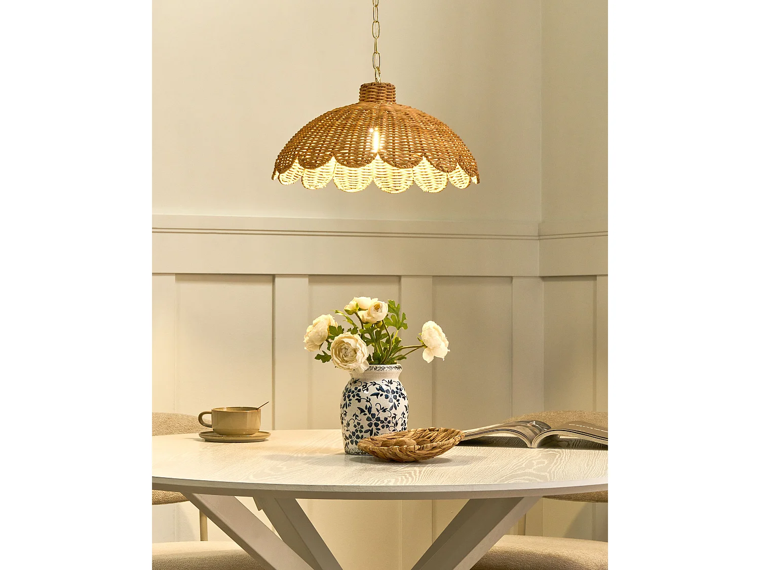 Lampe suspension KUKULE Rotin Naturel