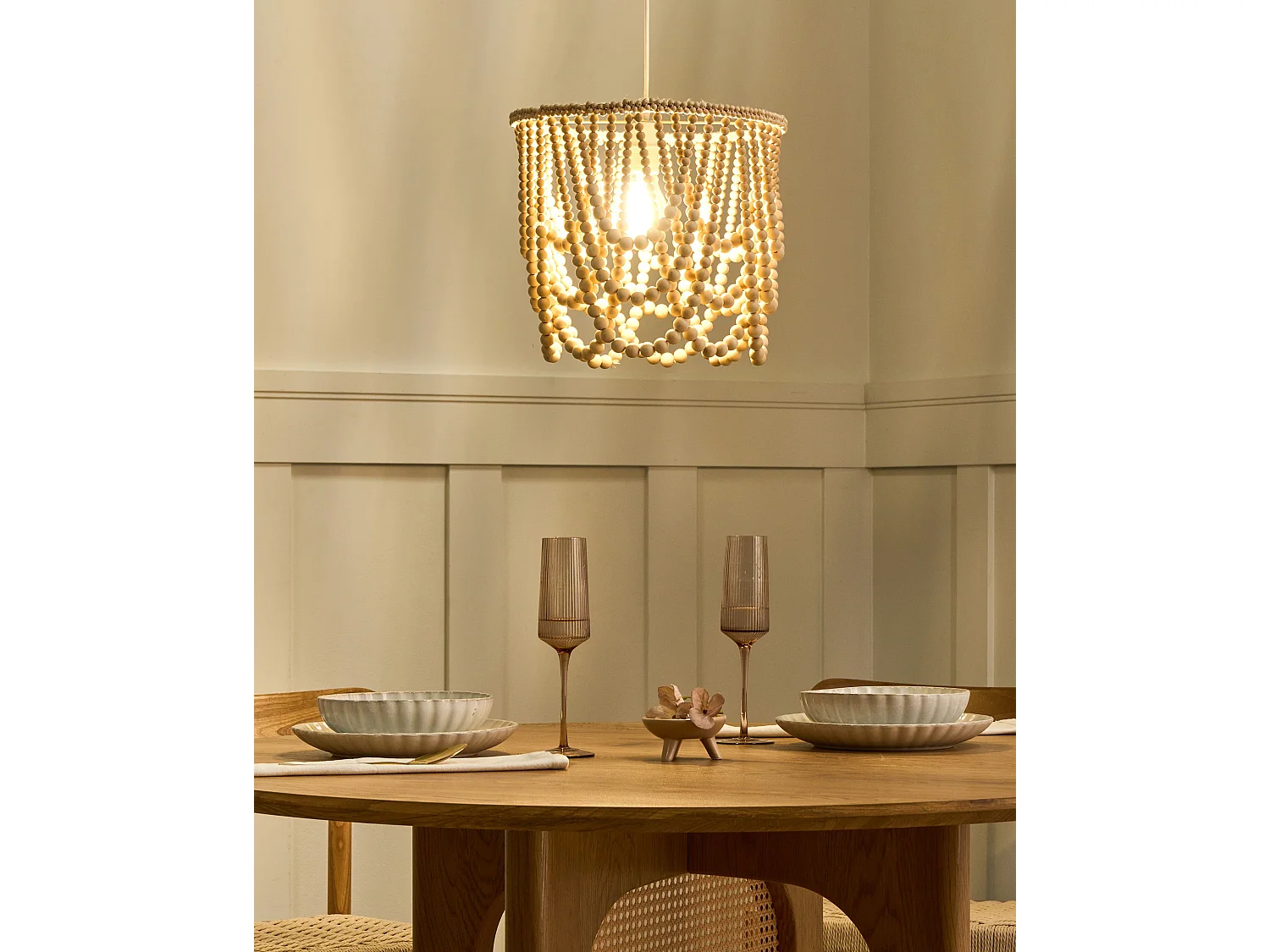 Lustre PUSWELI Bois Marron clair