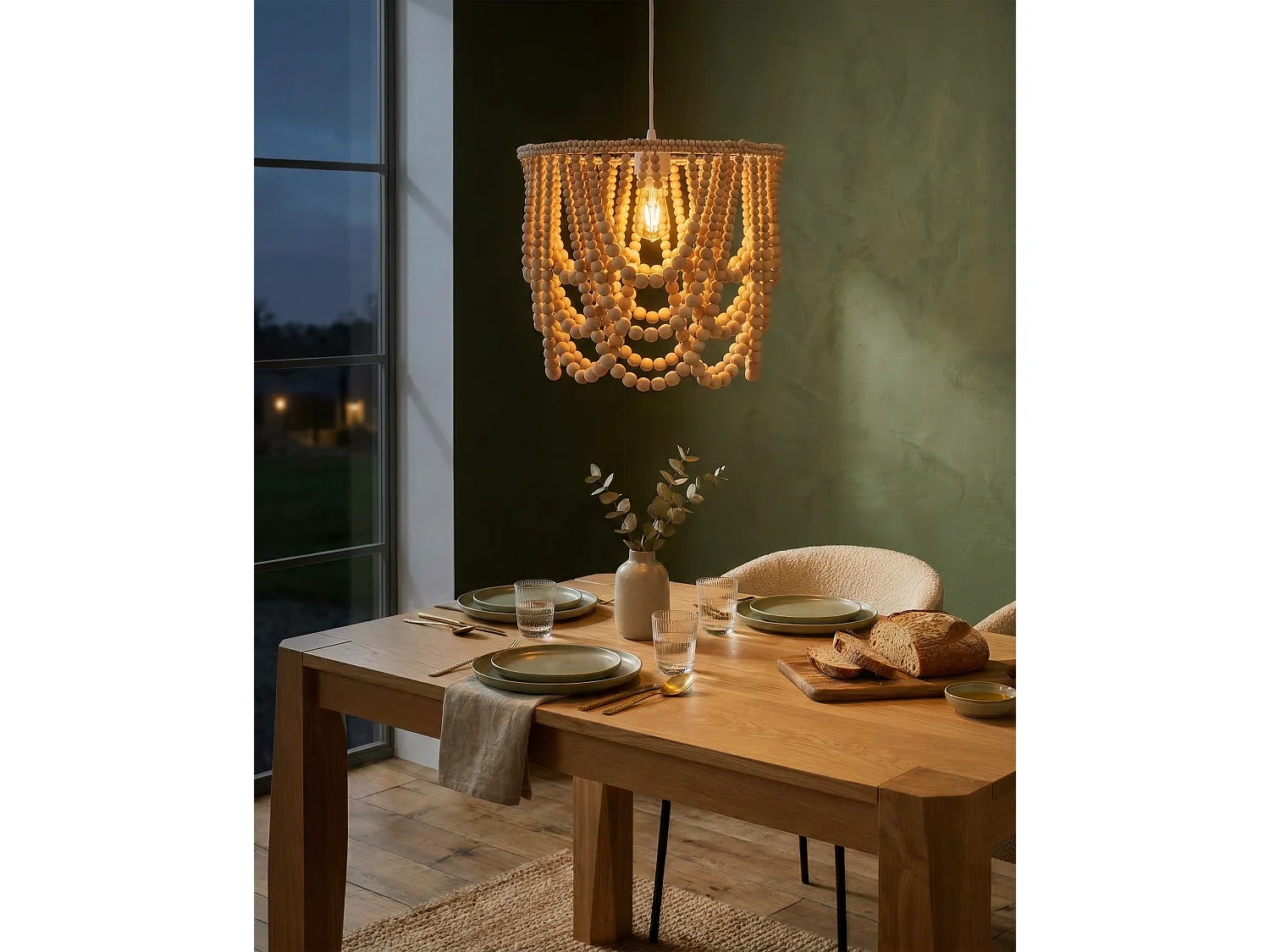 Chandelier VERUGAL Wood Light Brown