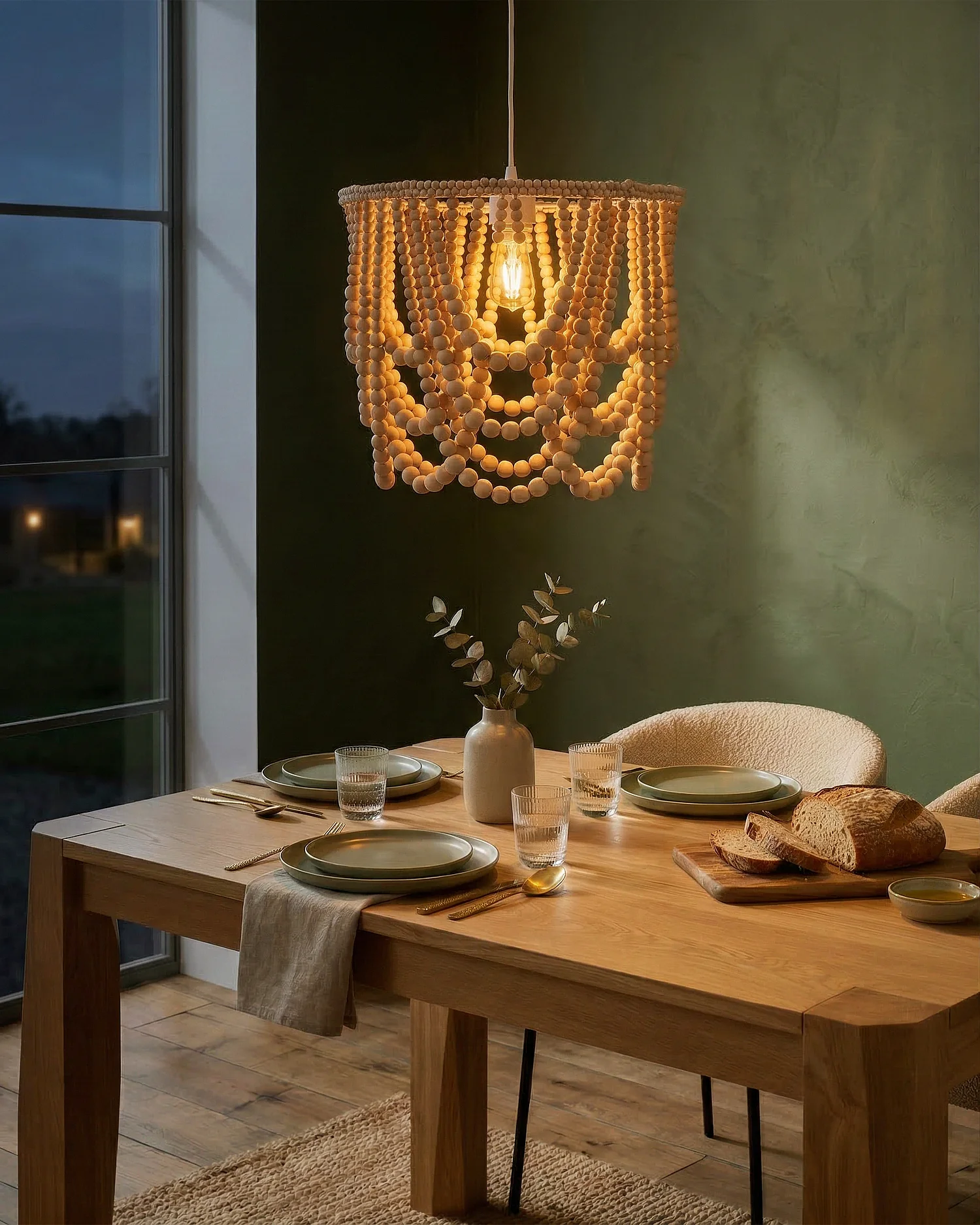 Lustre PUSWELI Bois Marron clair