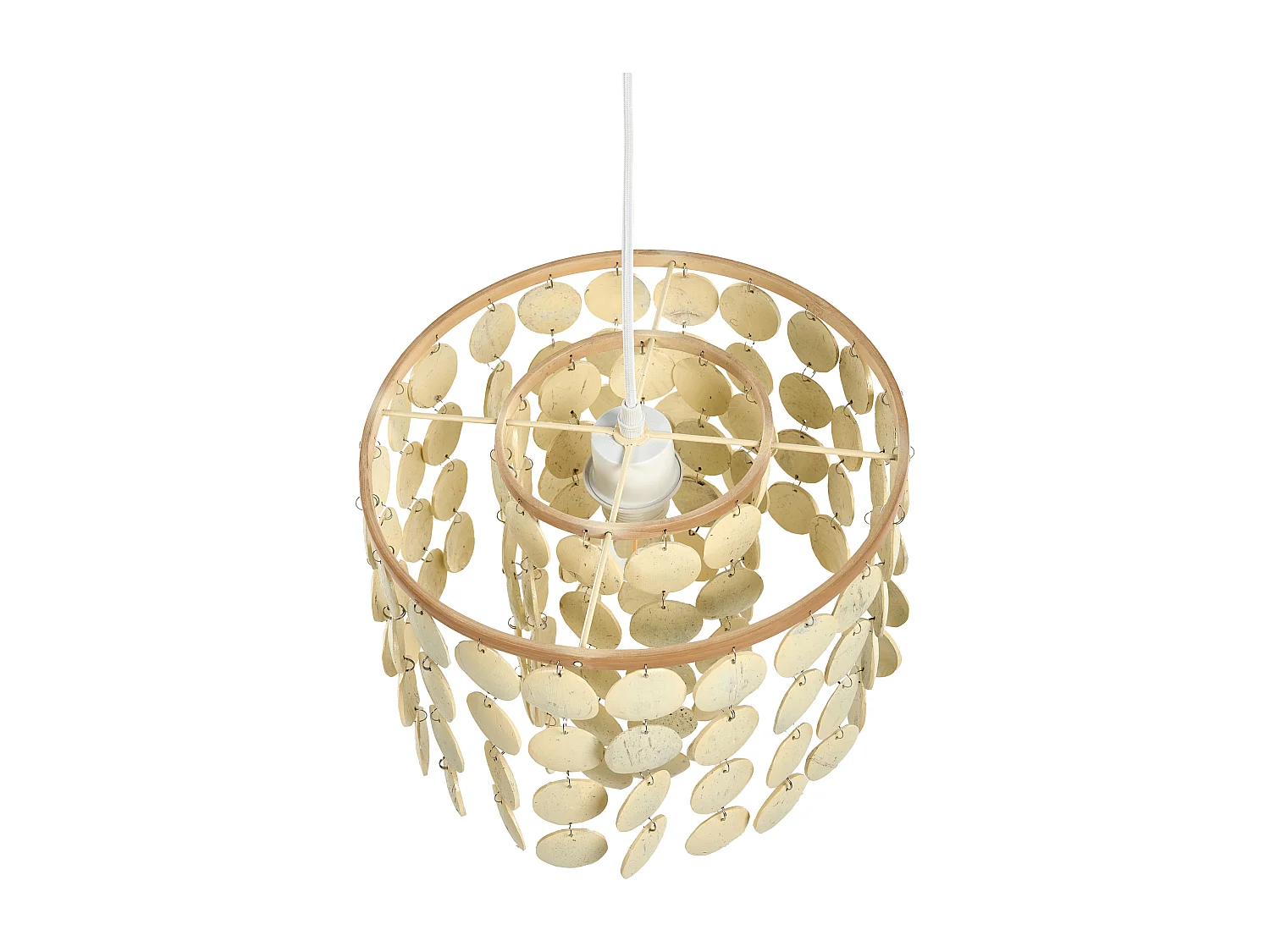 Lustre PARANGI Coquille de noix de coco Beige clair