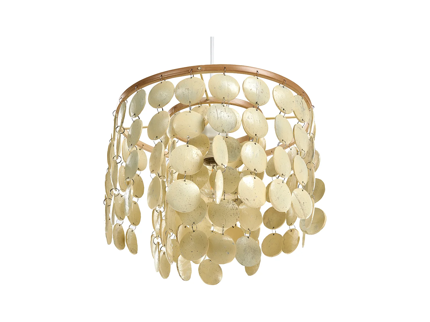 Lustre PARANGI Coquille de noix de coco Beige clair