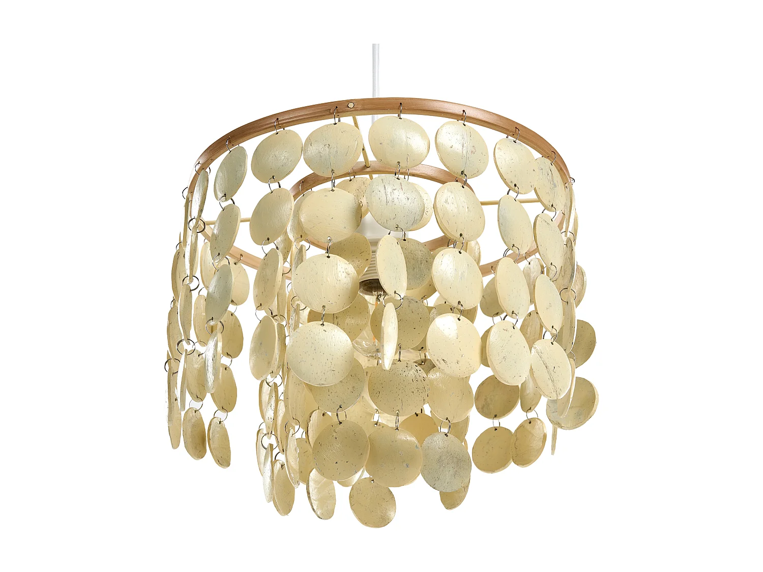 Lustre PARANGI Coquille de noix de coco Beige clair