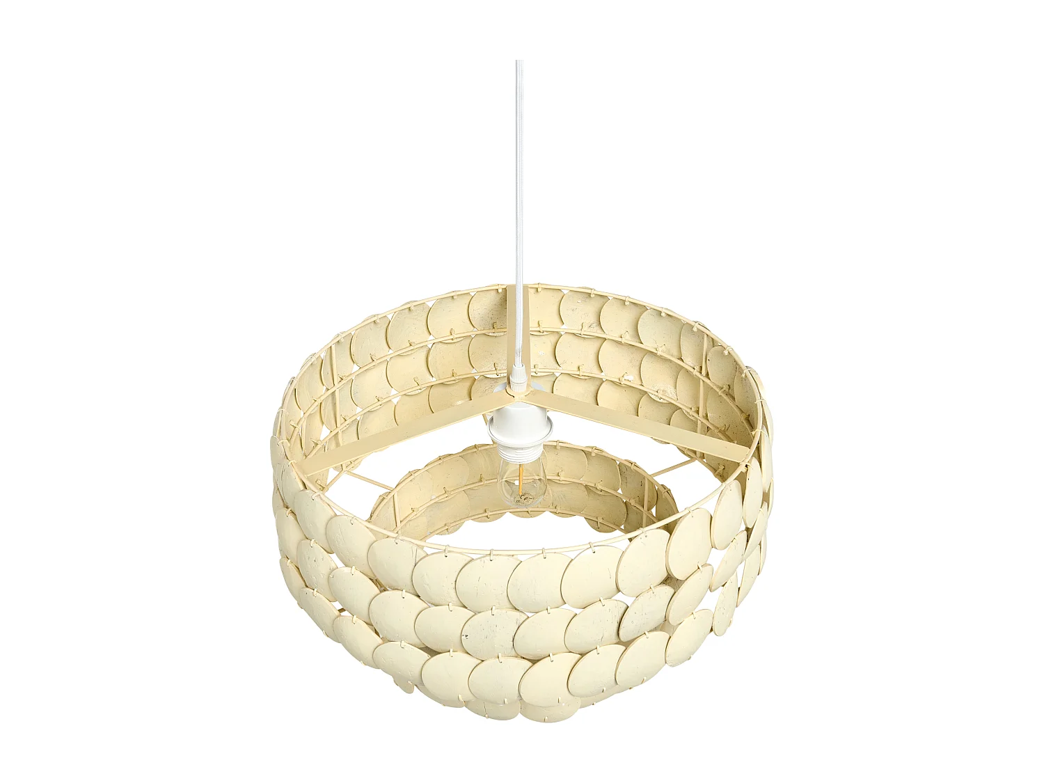 Lustre KOTMALE Coquille de noix de coco Beige clair