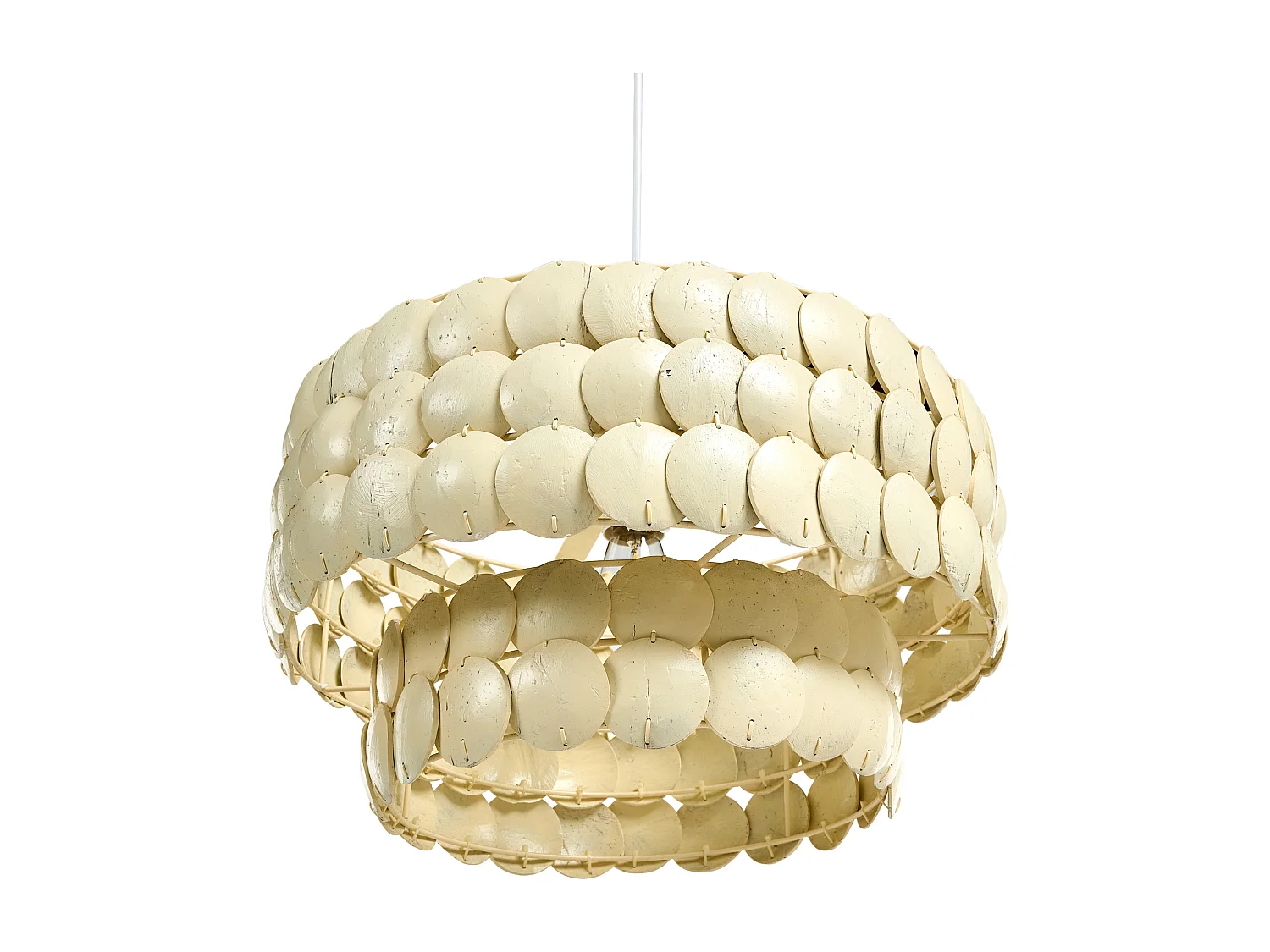 Lustre KOTMALE Coquille de noix de coco Beige clair