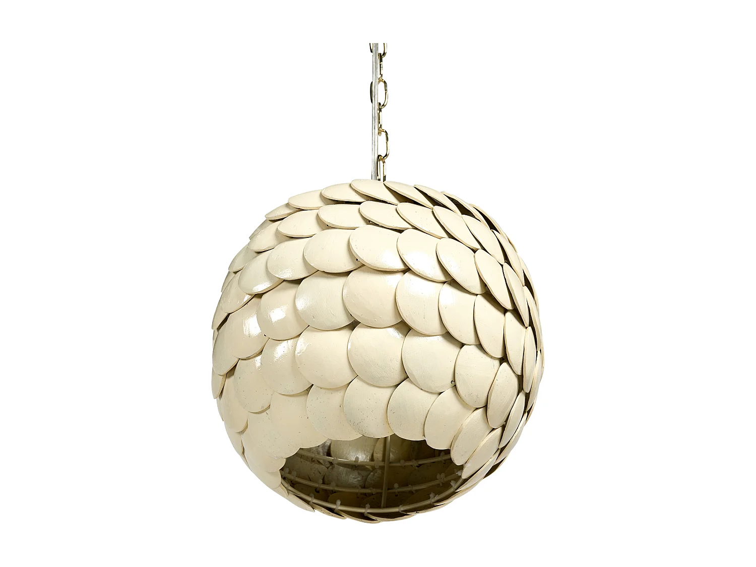 Lampe suspension MASKELIYA Coquille de noix de coco Beige