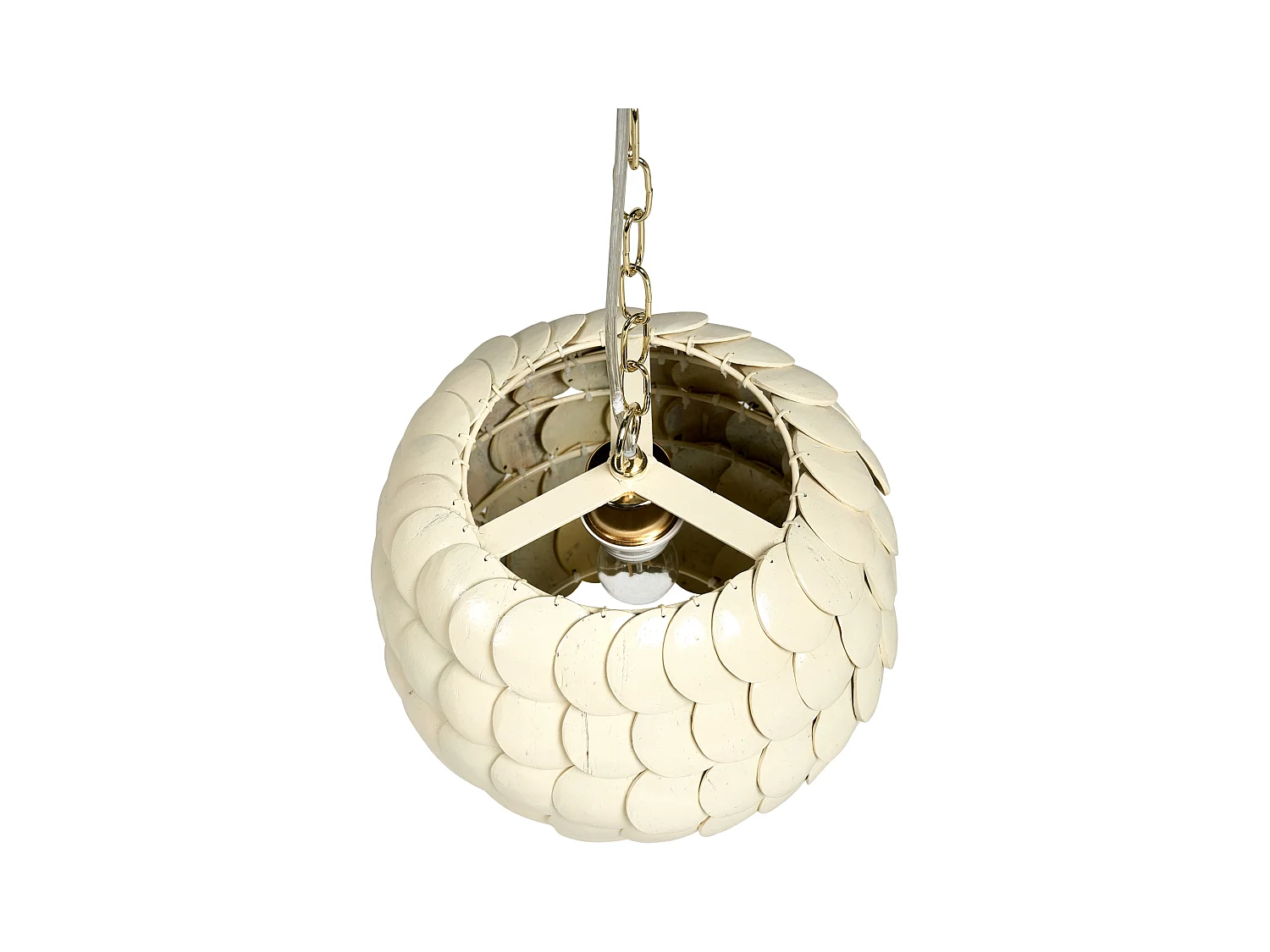 Lampe suspension MASKELIYA Coquille de noix de coco Beige