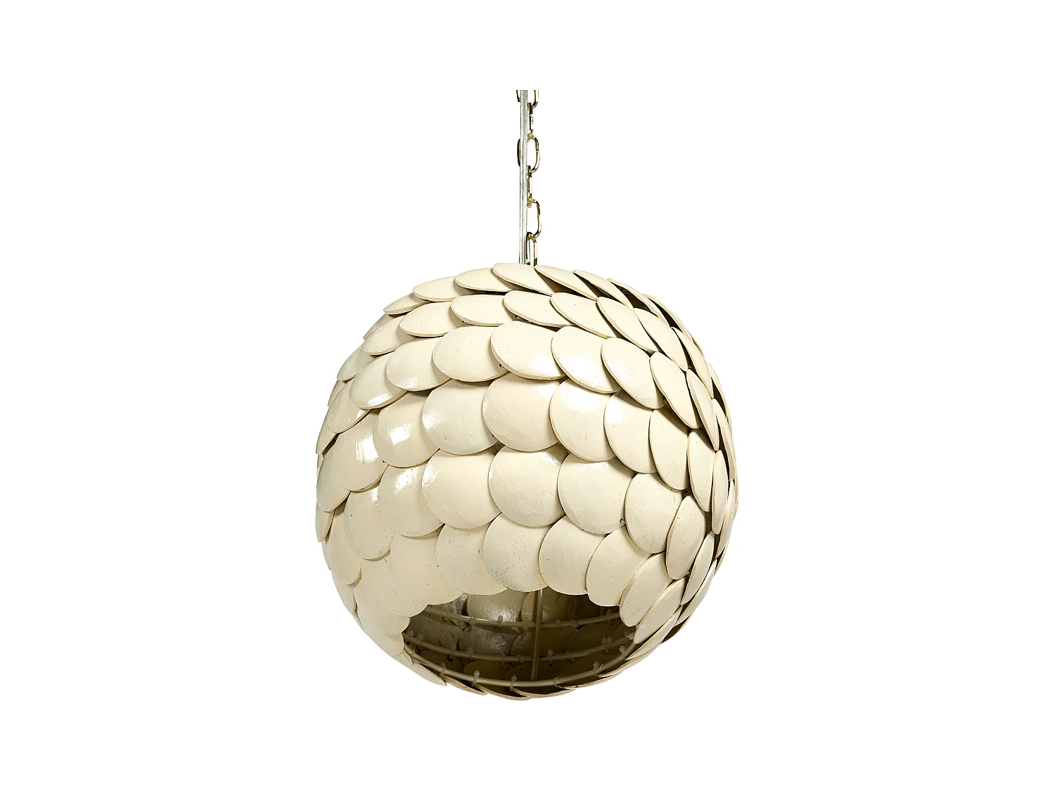 Lampe suspension MASKELIYA Coquille de noix de coco Beige
