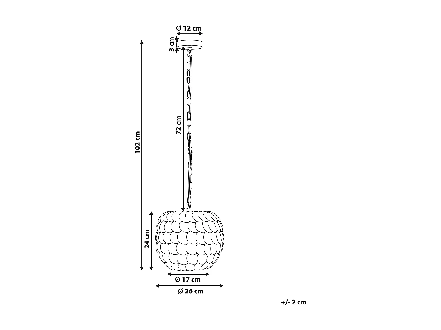 Lampe suspension MASKELIYA Coquille de noix de coco Beige