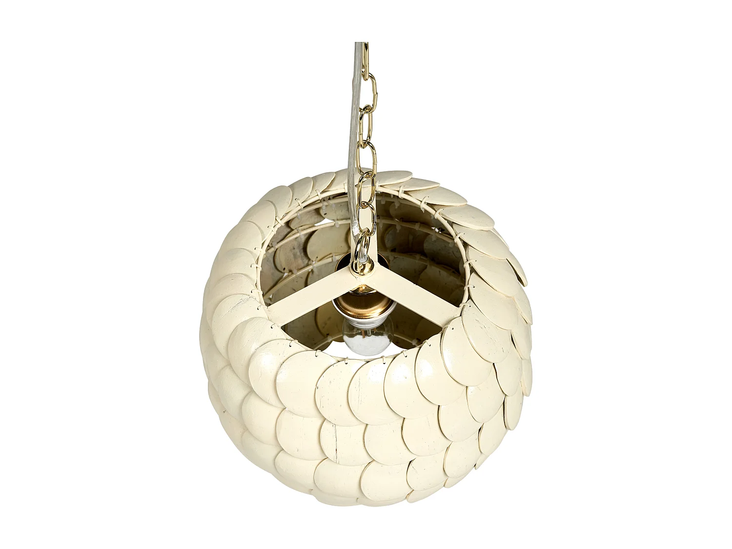 Lampe suspension MASKELIYA Coquille de noix de coco Beige
