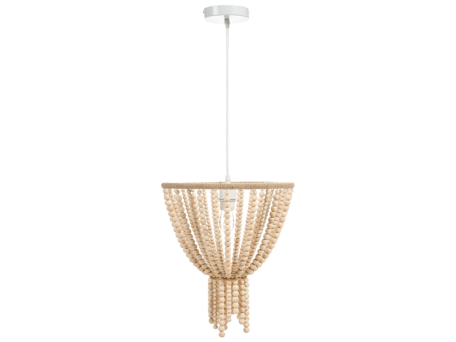 Chandelier PUSWELI Wood Light Brown