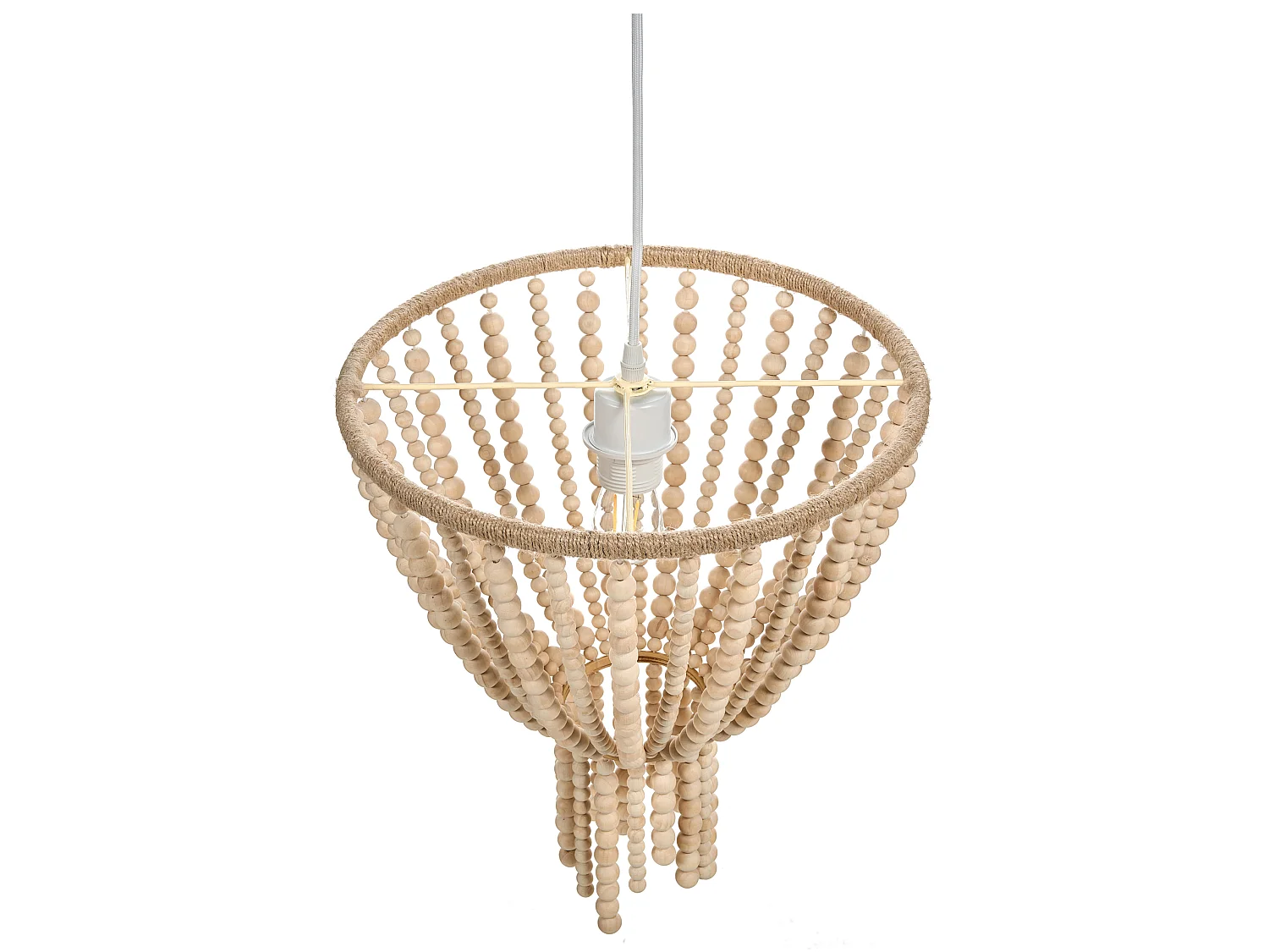 Chandelier PUSWELI Wood Light Brown