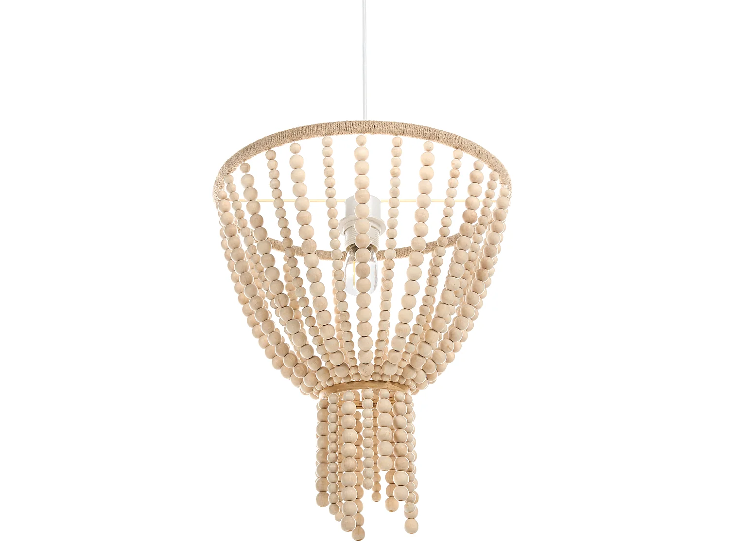 Chandelier PUSWELI Wood Light Brown