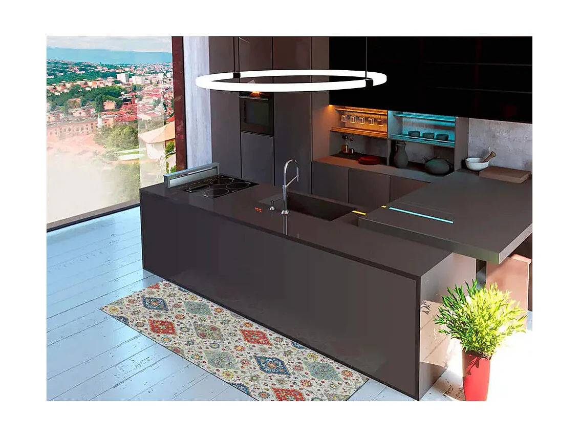 Tapis intérieur - dessins colorés - multicolore - 52 x 200 cm - RICCI