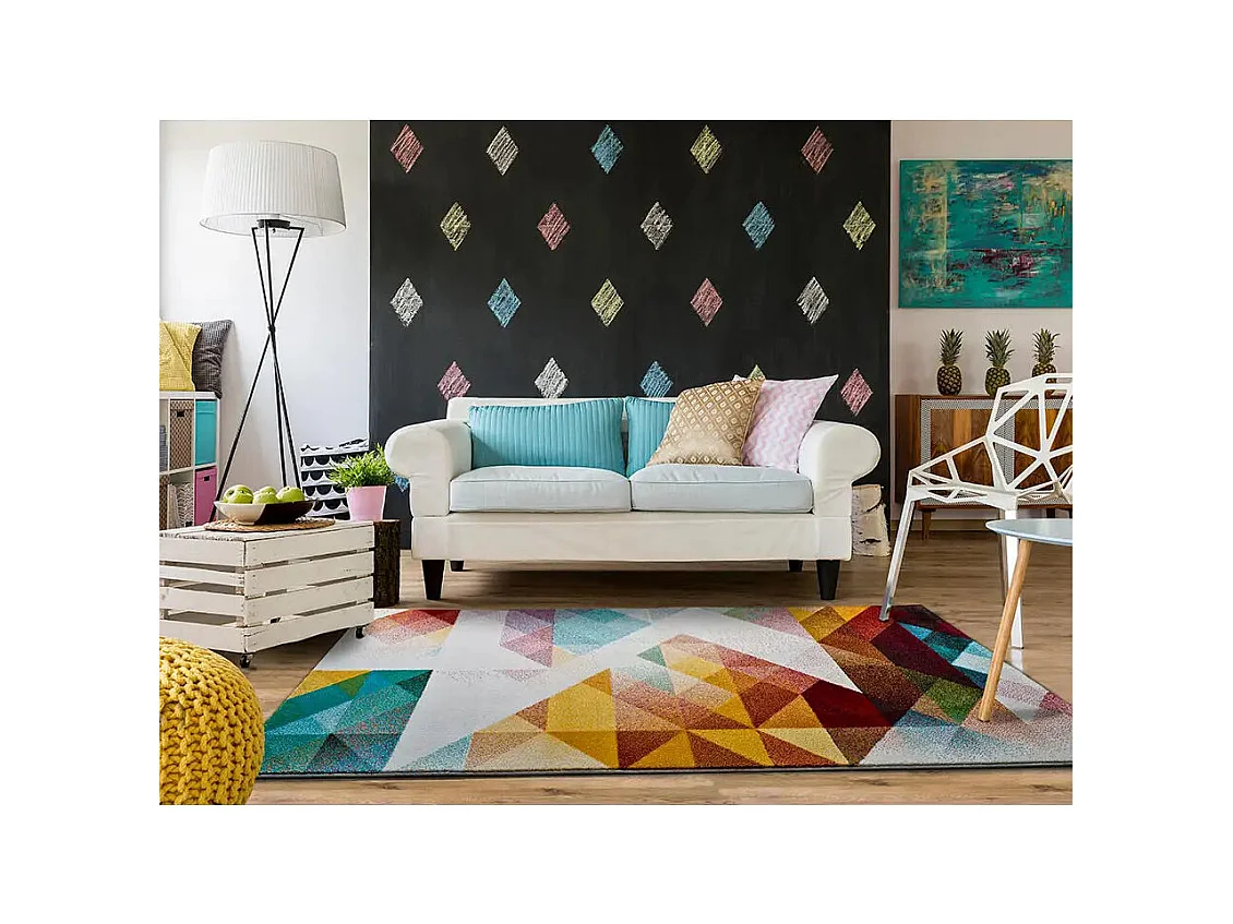 Tapis intérieur - géométrique - multicolore - 160 x 230 cm - PANDORA